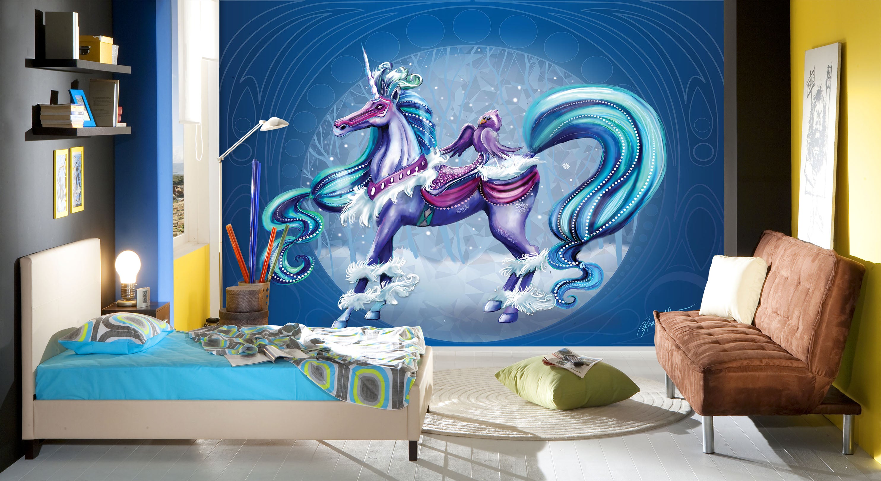 3D Cloud Unicorn 107 Rose Catherine Khan Wall Mural Wall Murals