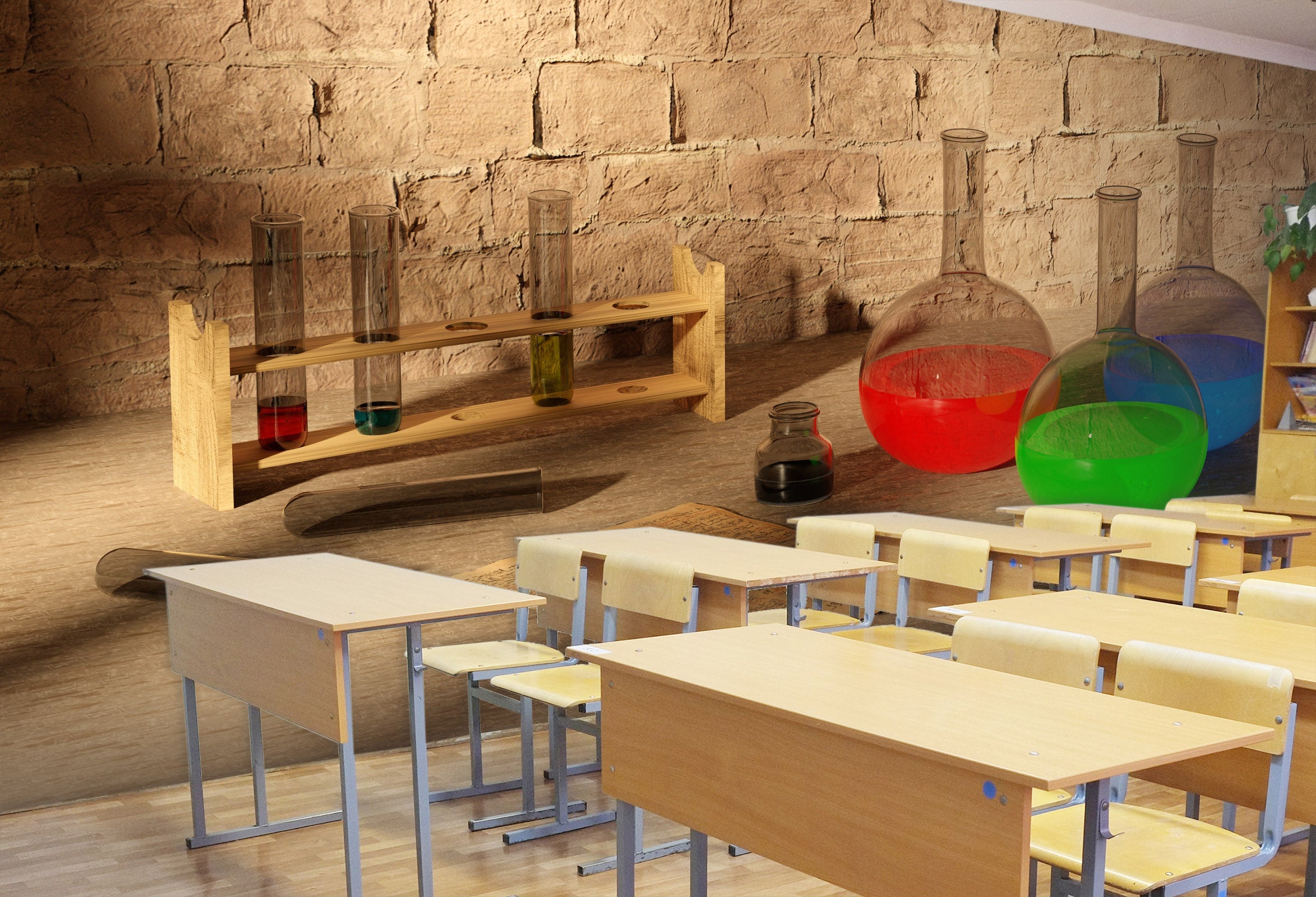 3D Chemical Bottle 149 Wall Murals