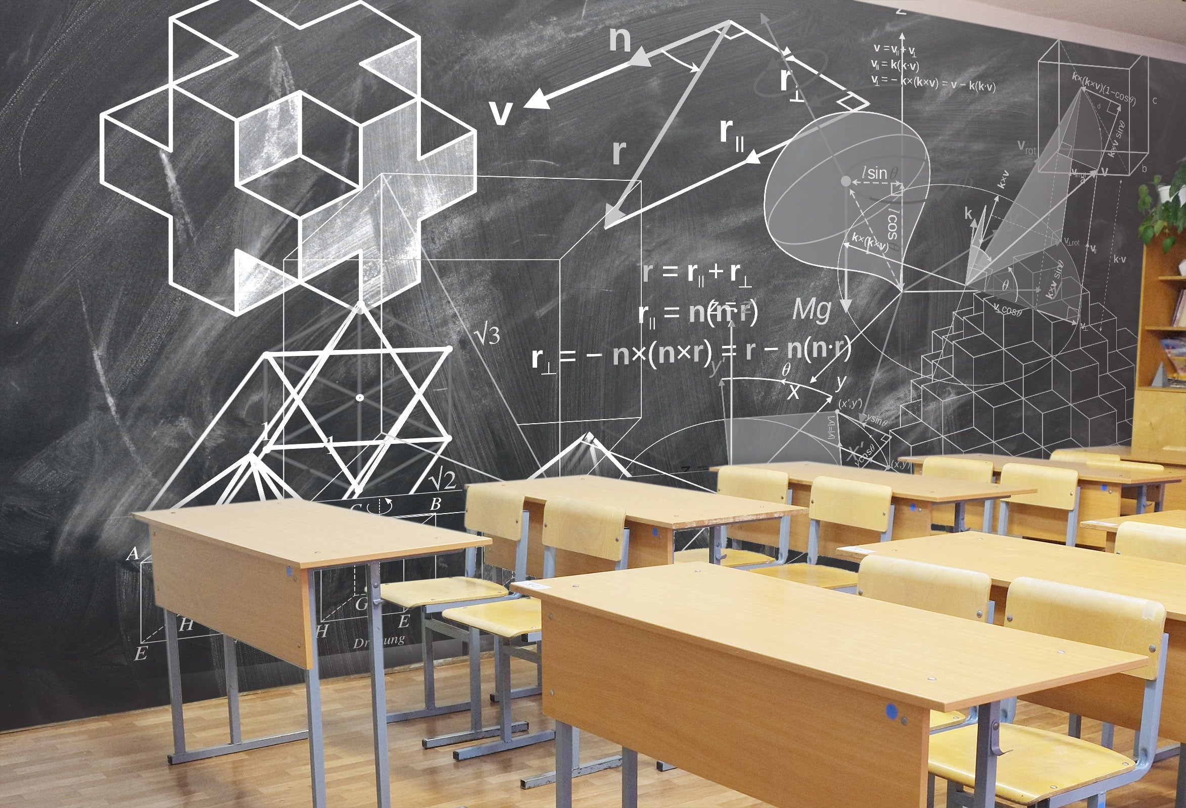 3D Geometry Formula 157 Wall Murals