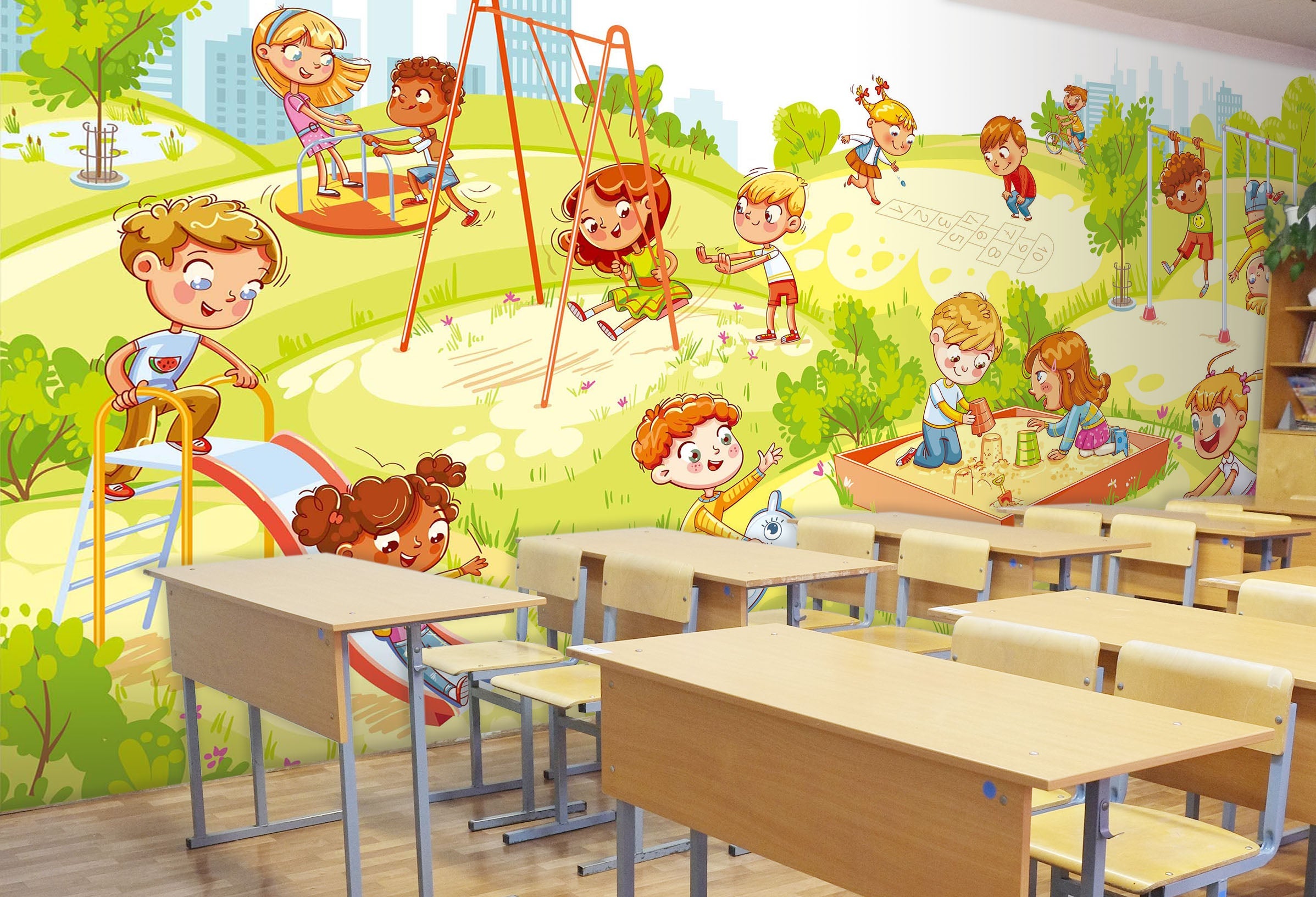 3D Cartoon Playground 192 Wall Murals Wallpaper AJ Wallpaper 2
