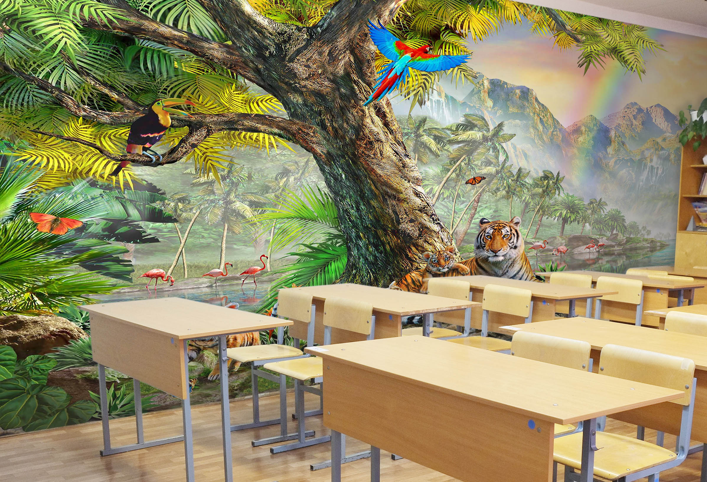 3D Rainbow Canyon 1414 Adrian Chesterman Wall Mural Wall Murals