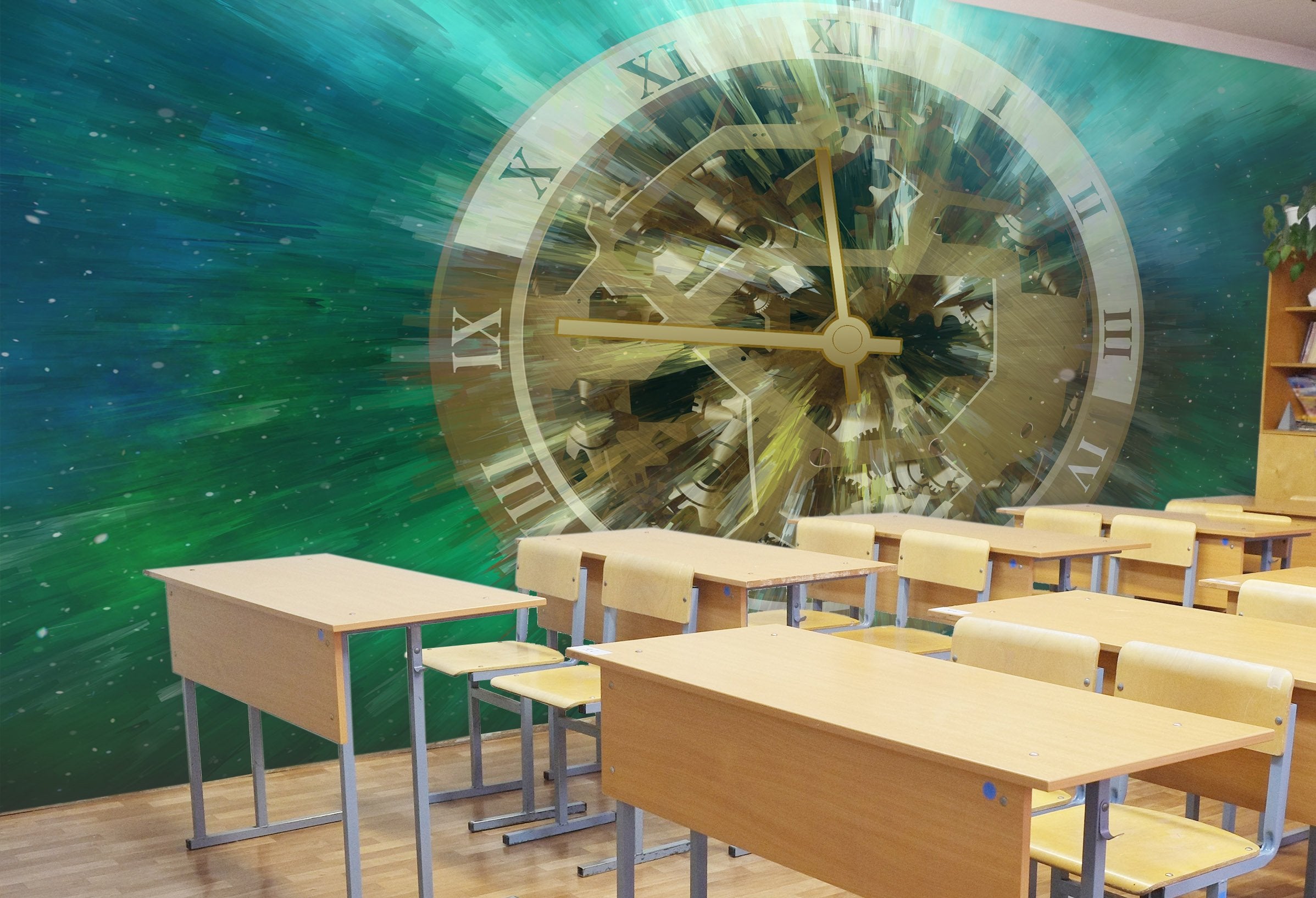 3D clock 03 Wall Murals Wallpaper AJ Wallpaper 2