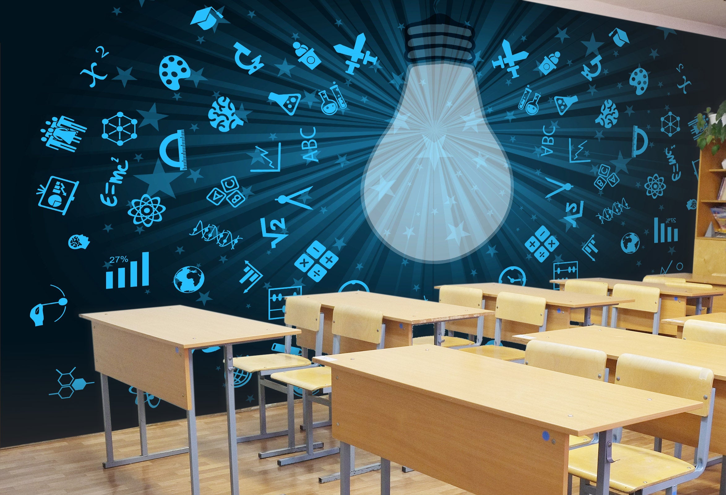 3D Icon Light Bulb 160 Wall Murals