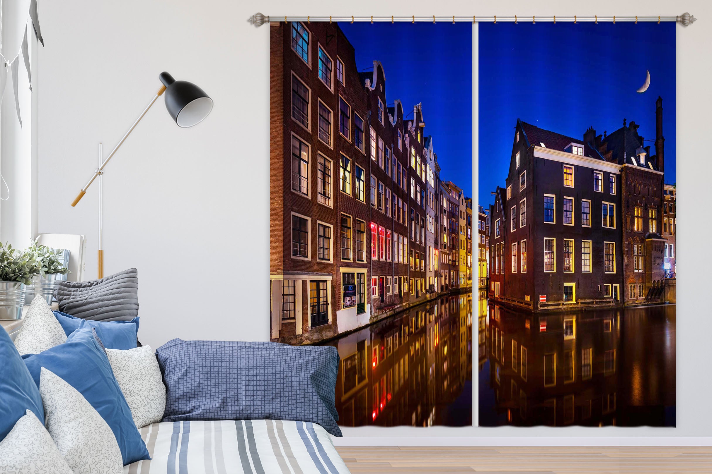 3D Night City 041 Marco Carmassi Curtain Curtains Drapes