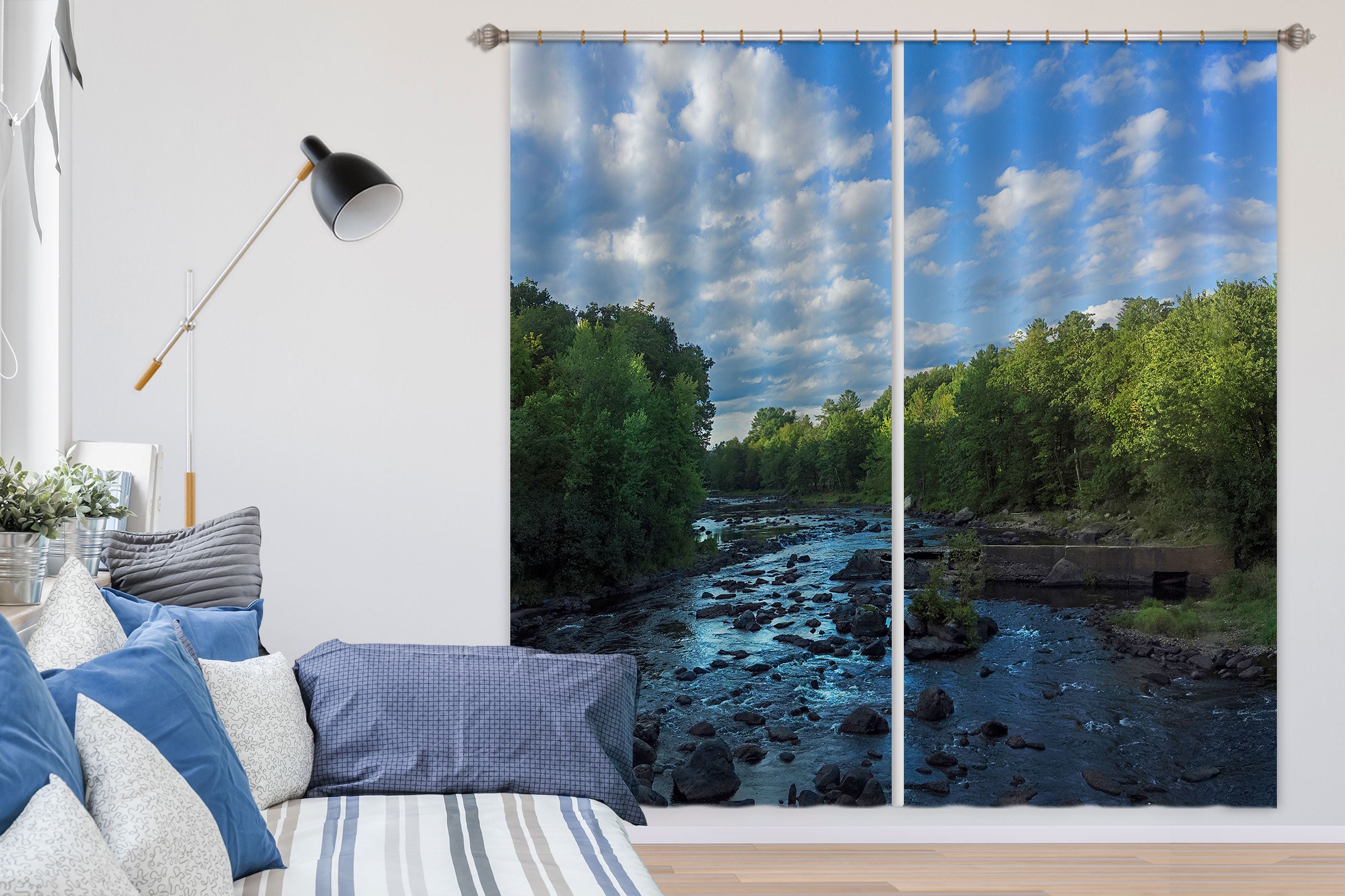 3D Forest Stones 023 Jerry LoFaro Curtain Curtains Drapes