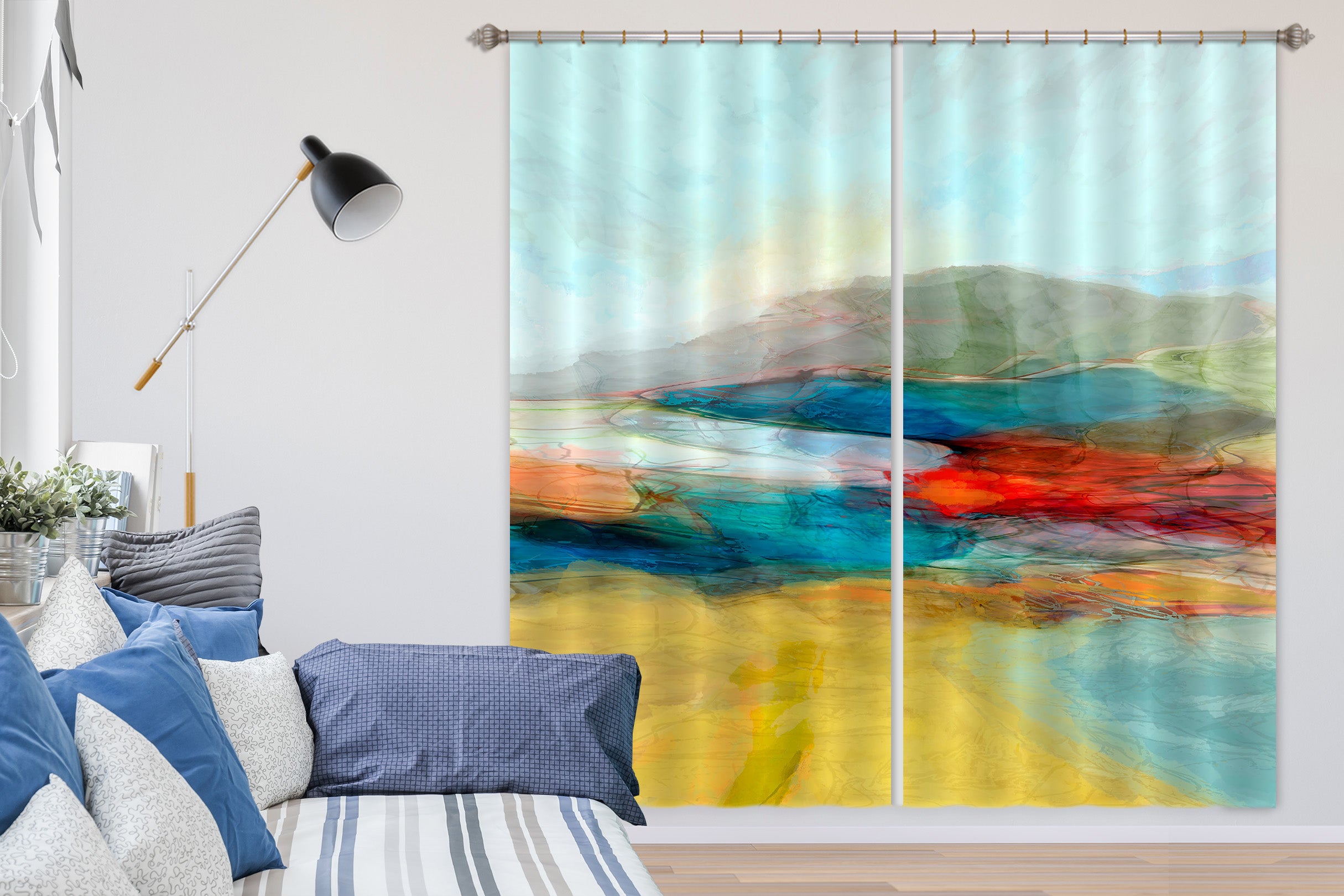 3D Colored Grassland 251 Michael Tienhaara Curtain Curtains Drapes