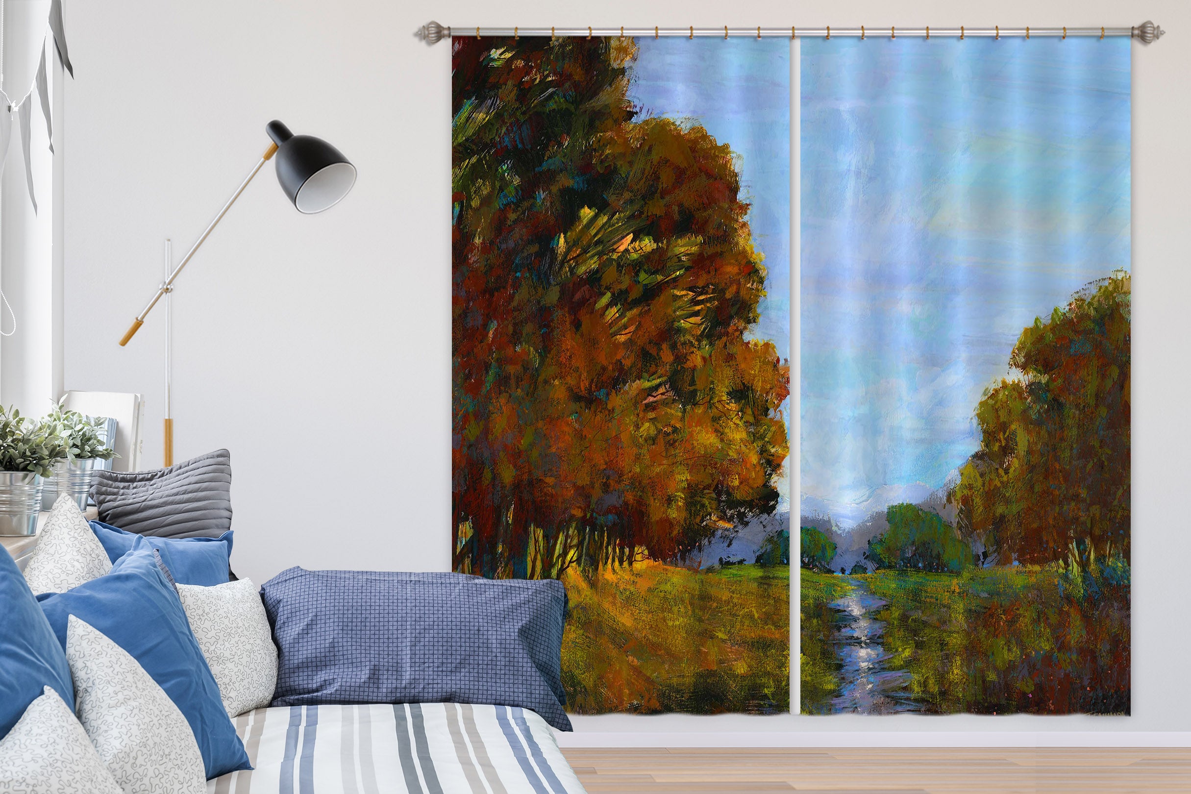 3D Winding River 217 Michael Tienhaara Curtain Curtains Drapes