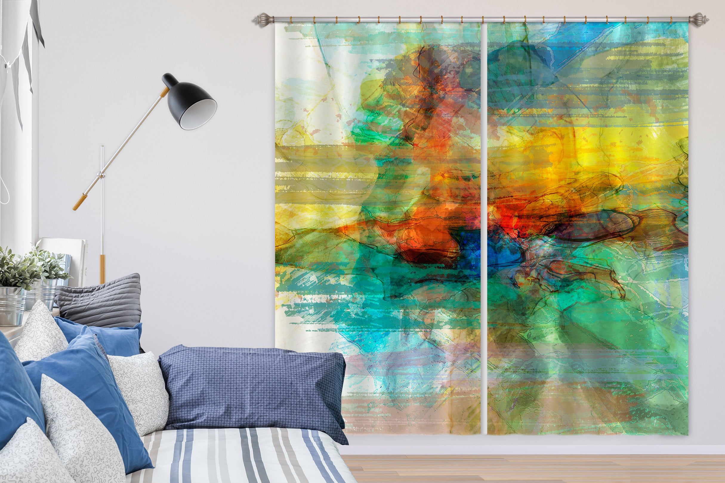 3D Color Collision 234 Michael Tienhaara Curtain Curtains Drapes