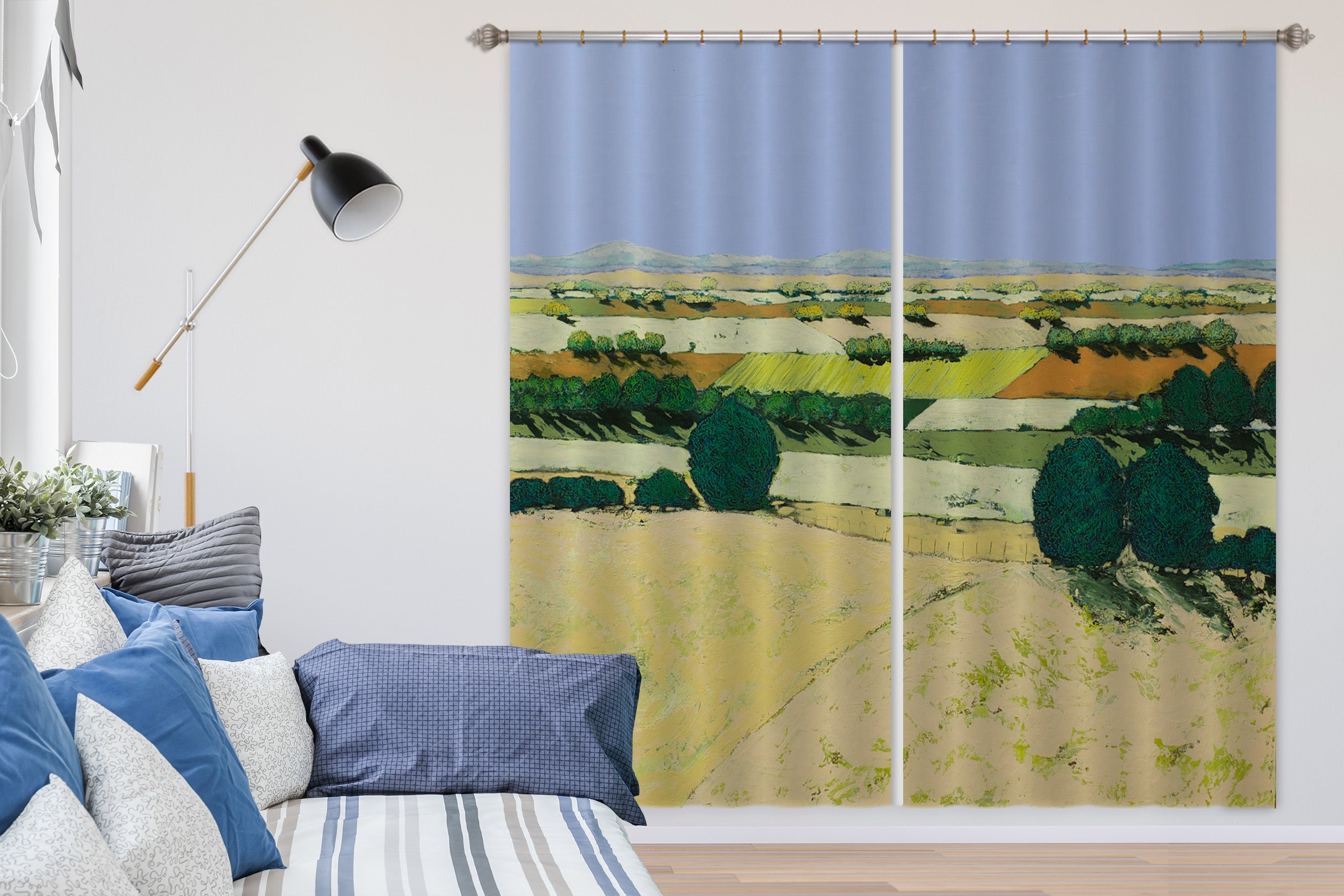 3D Green Field 107 Allan P. Friedlander Curtain Curtains Drapes