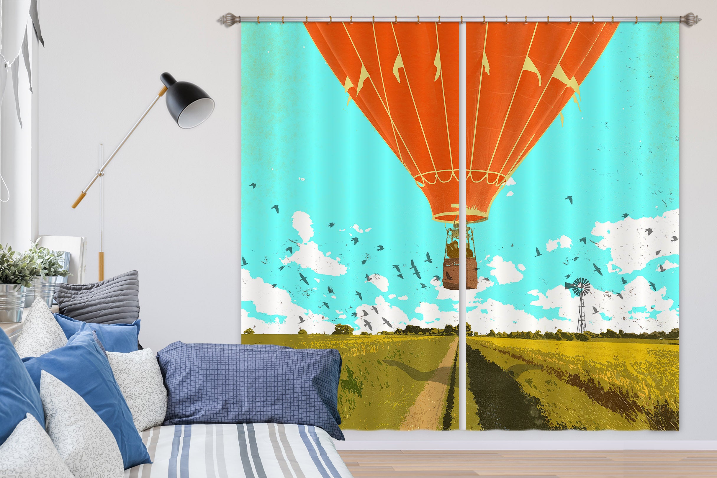 3D Hot Air Balloon 047 Showdeer Curtain Curtains Drapes