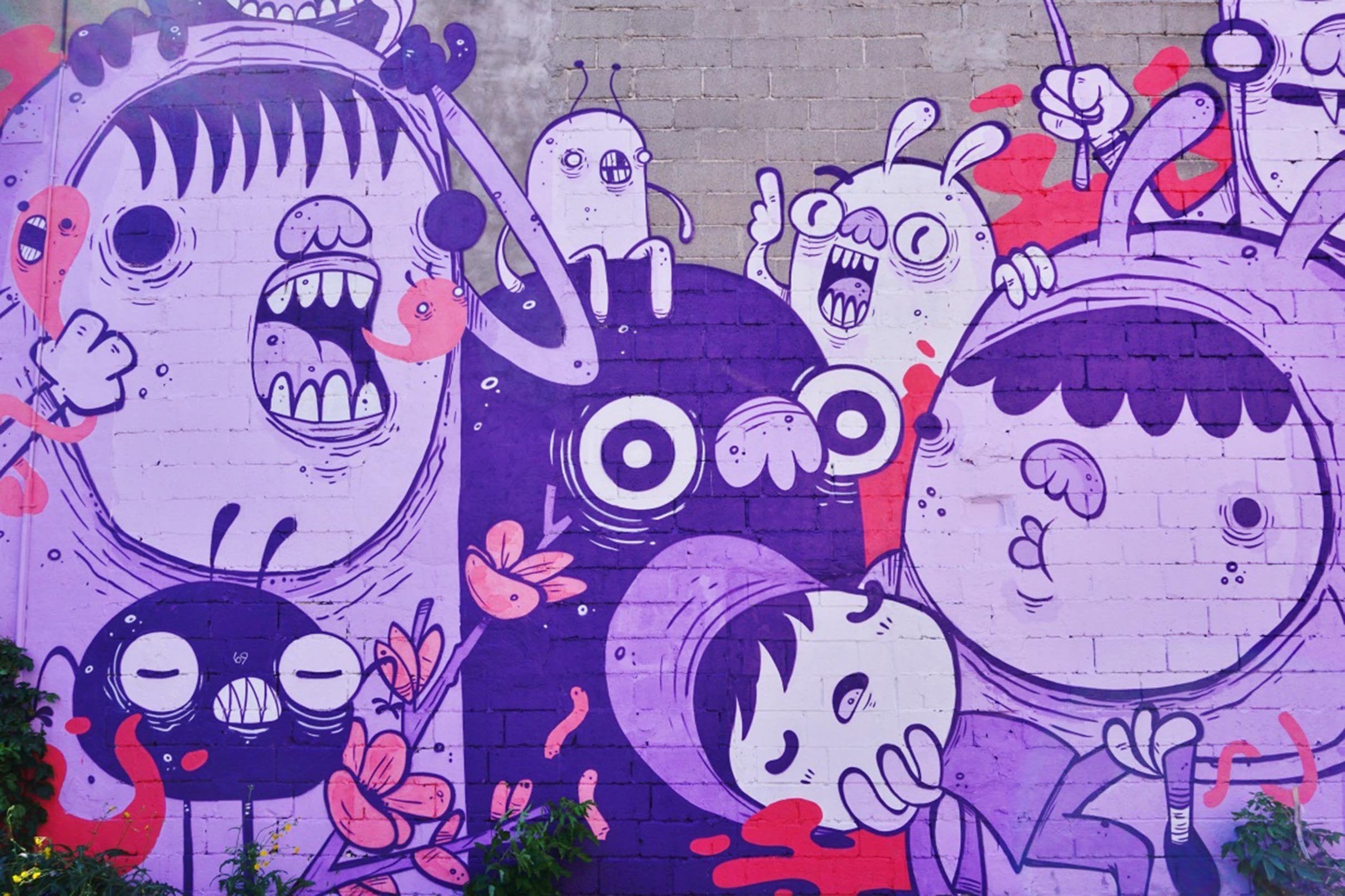 3D Graffiti Cartoon Characters 422 Garage Door Mural Wallpaper AJ Wallpaper