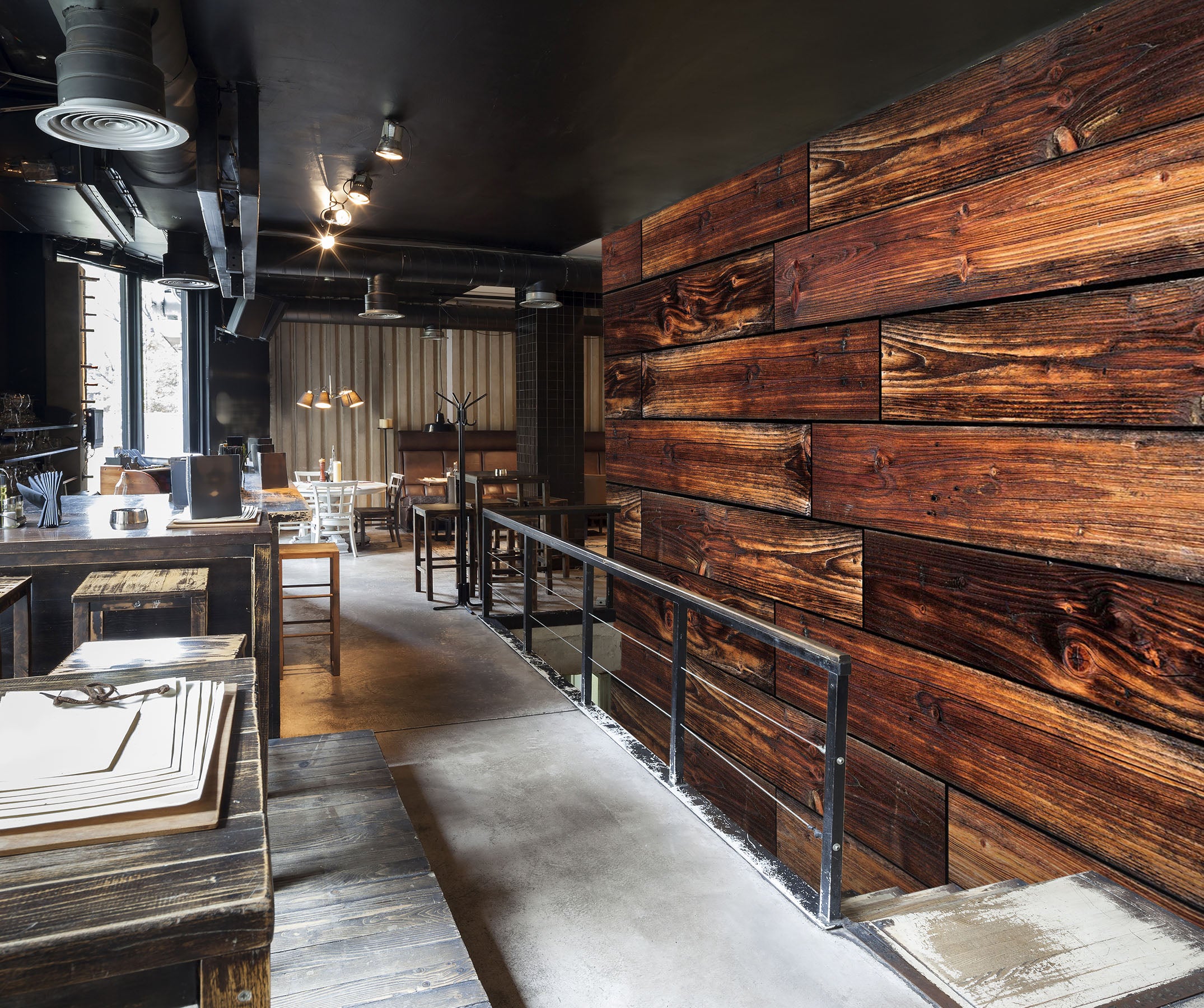 3D Wooden Restaurant 1922 Wall Murals