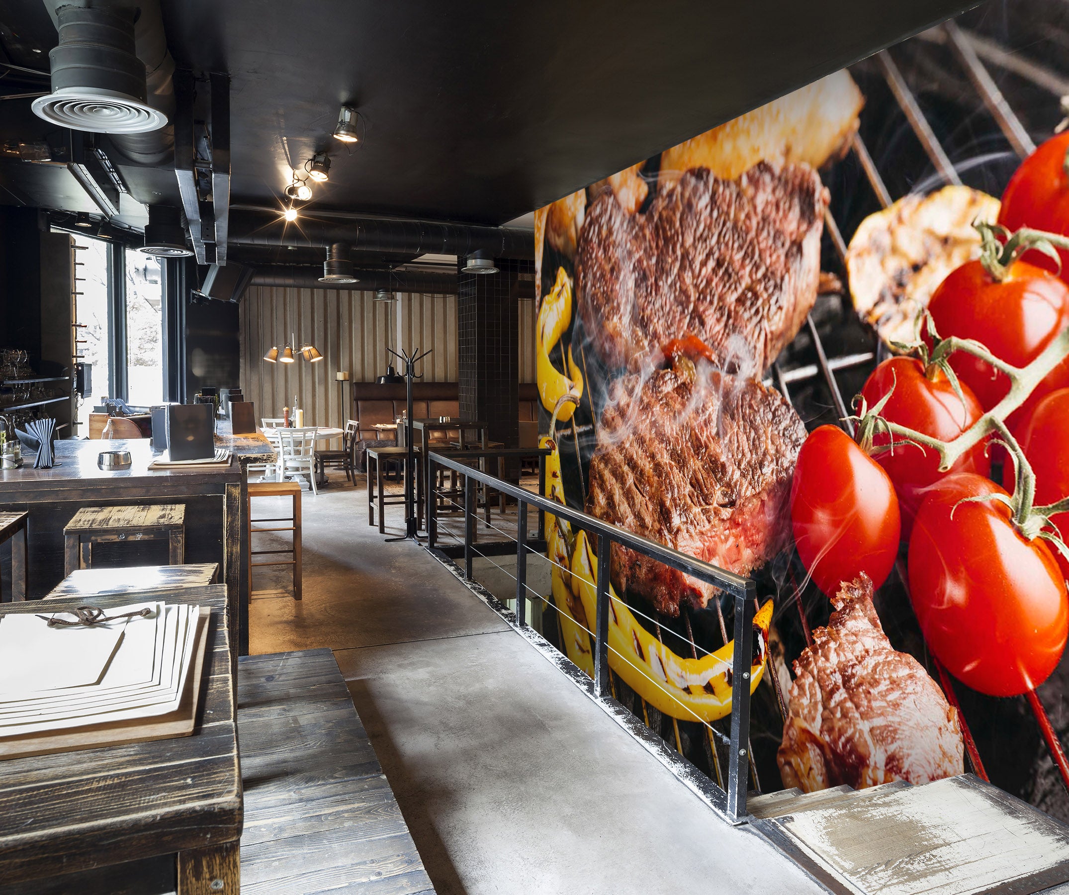 3D Charcoal Grilled Steak 1455 Wall Murals