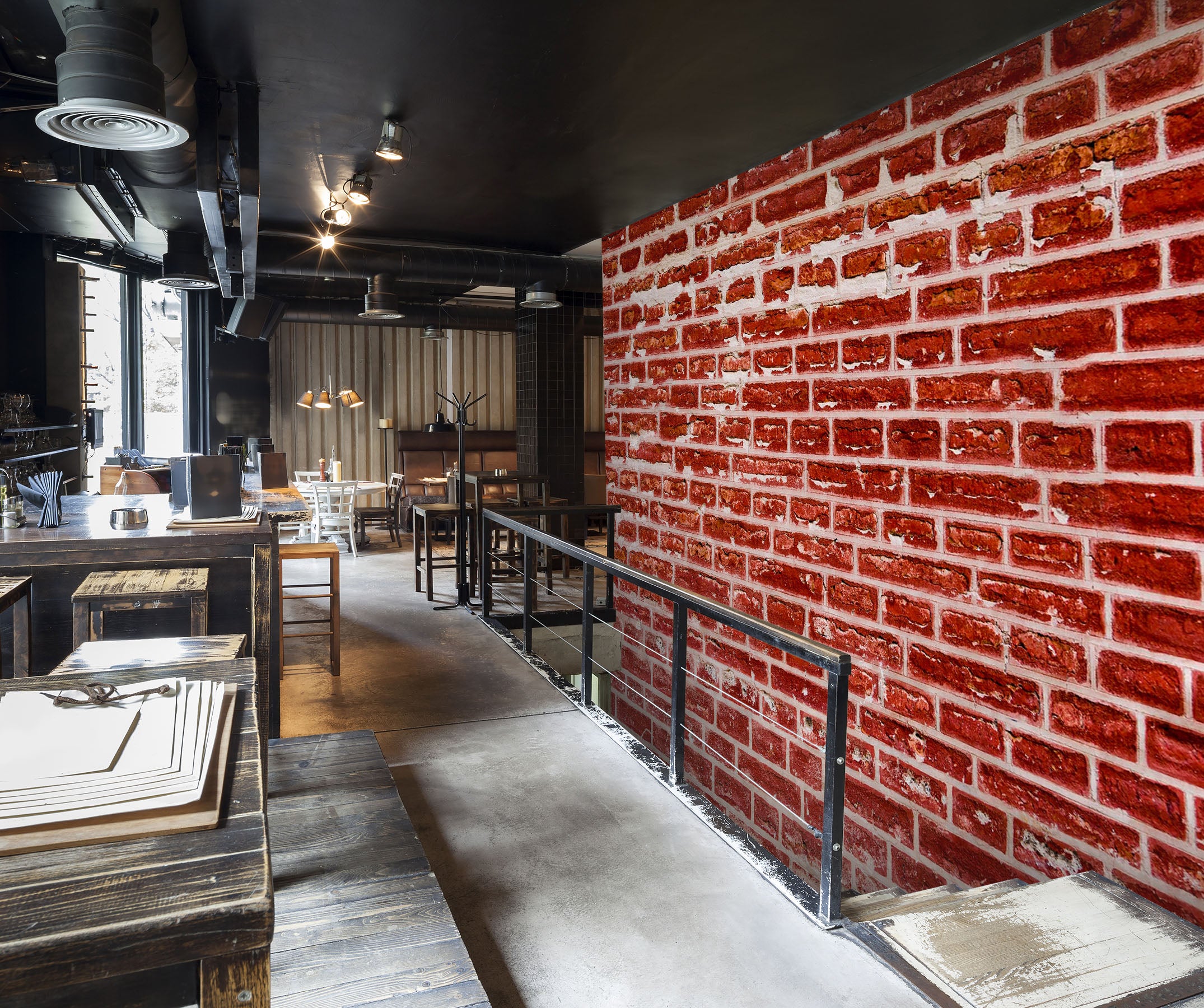 3D Red City Wall 1411 Wall Murals