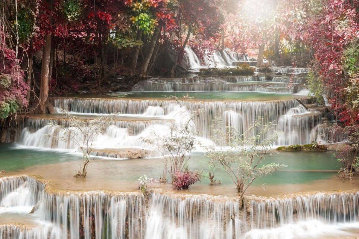 3D River Waterfalls 123 Garage Door Mural Wallpaper AJ Wallpaper