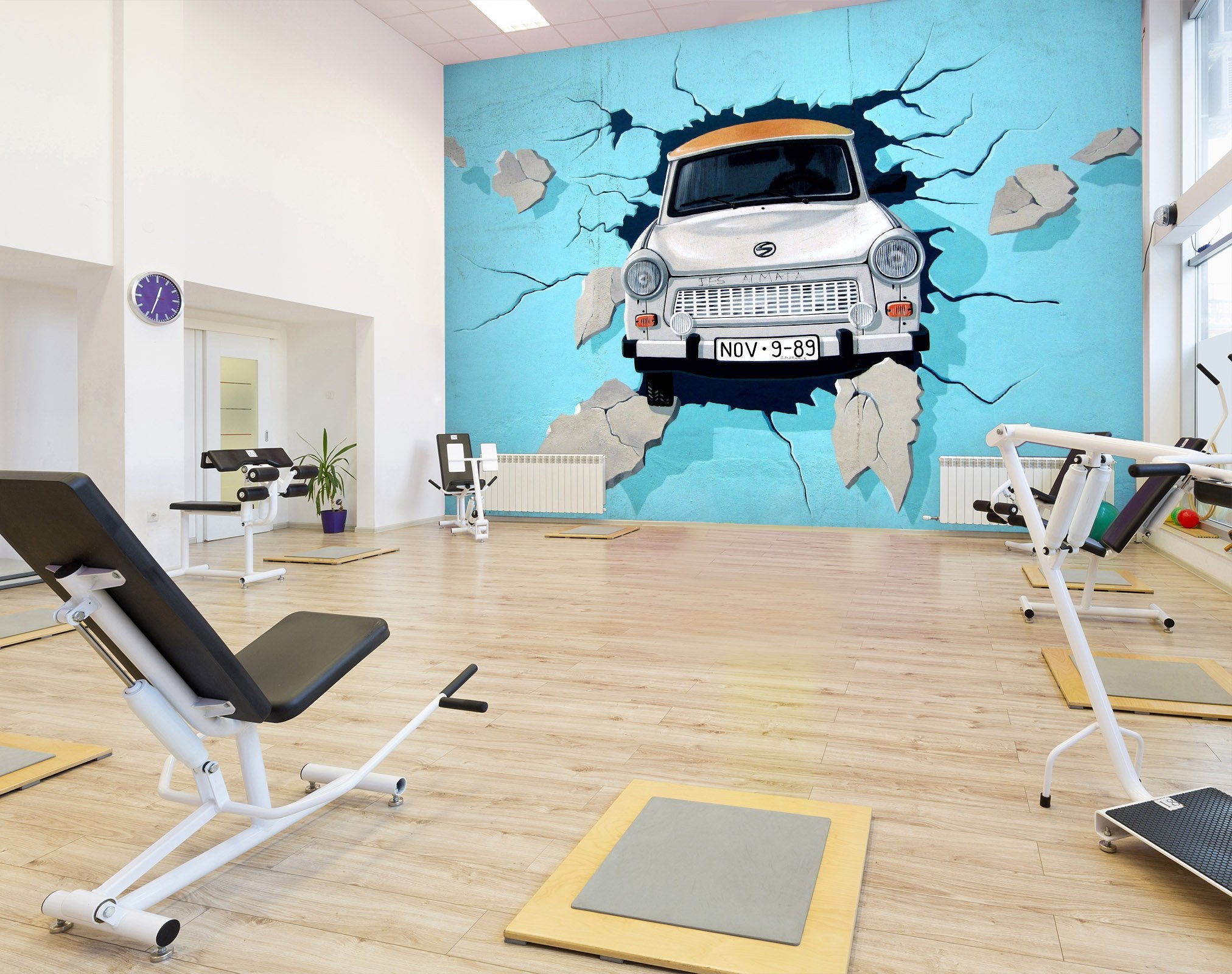 3D car collide into the wall 31 Wall Murals Wallpaper AJ Wallpaper