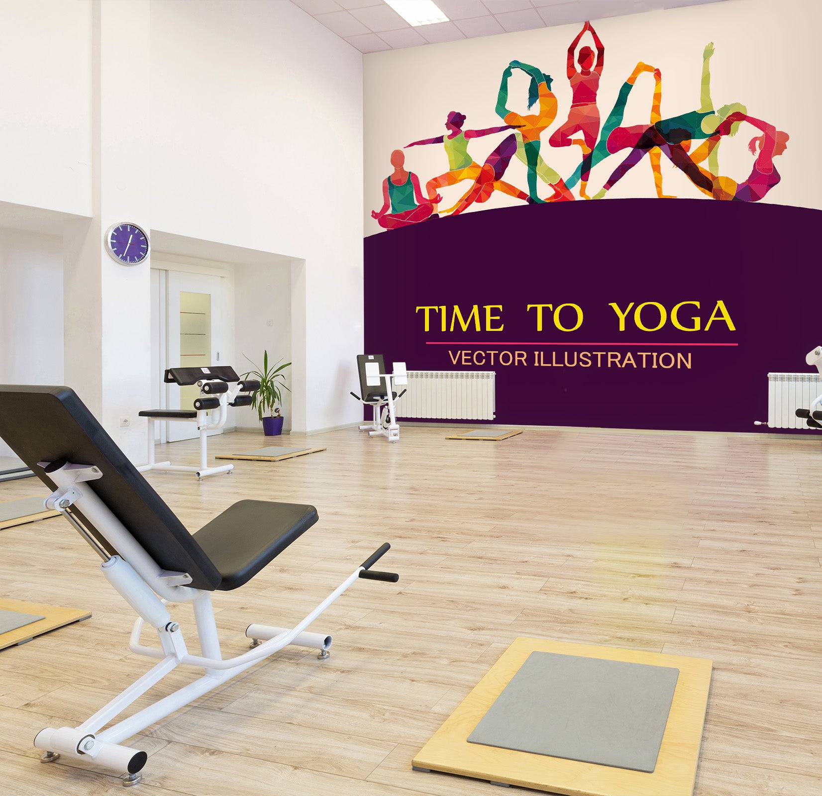 3D Yoga Time 279 Wall Murals