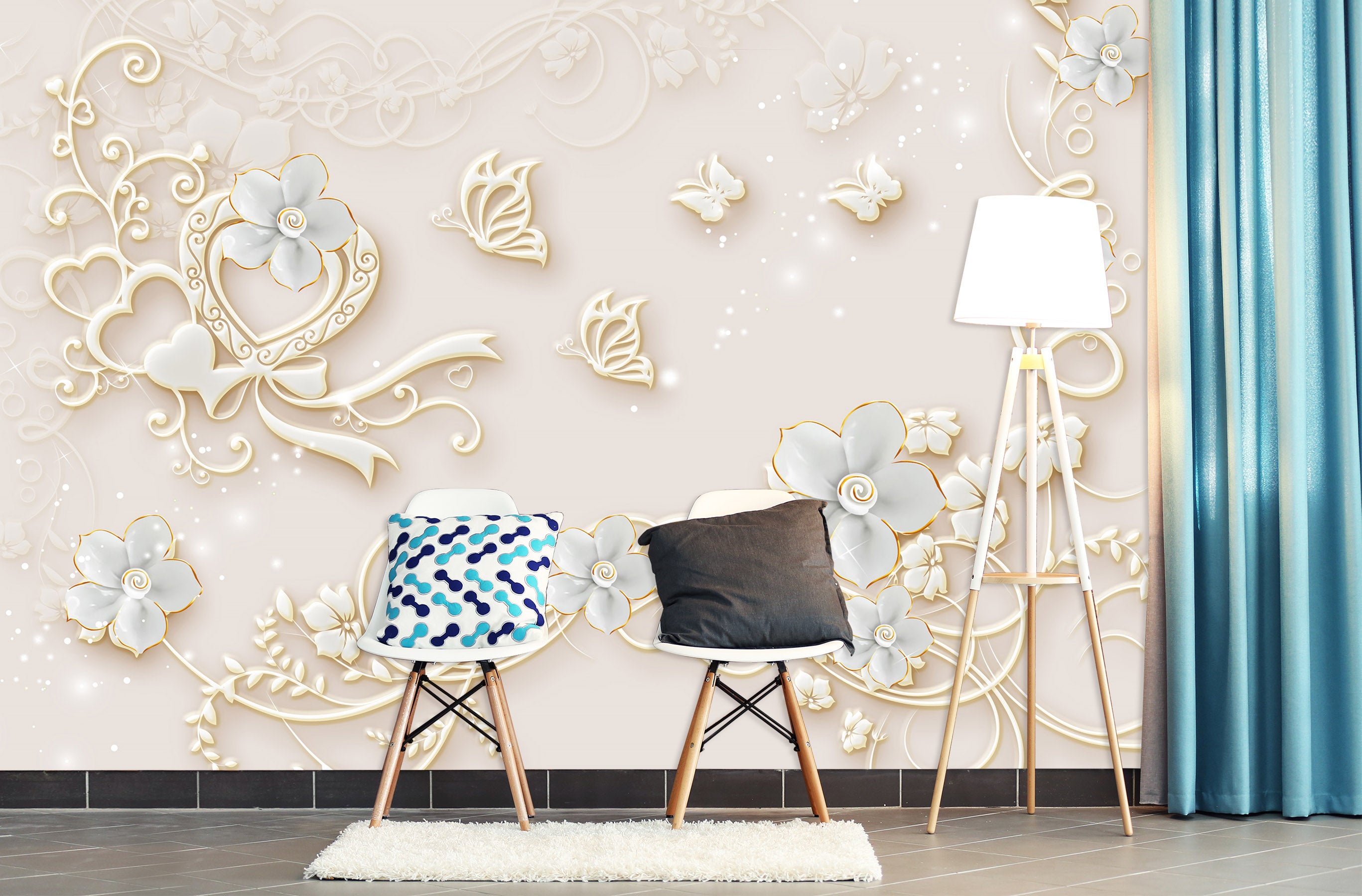 3D Pink Rose 1521 Wall Murals