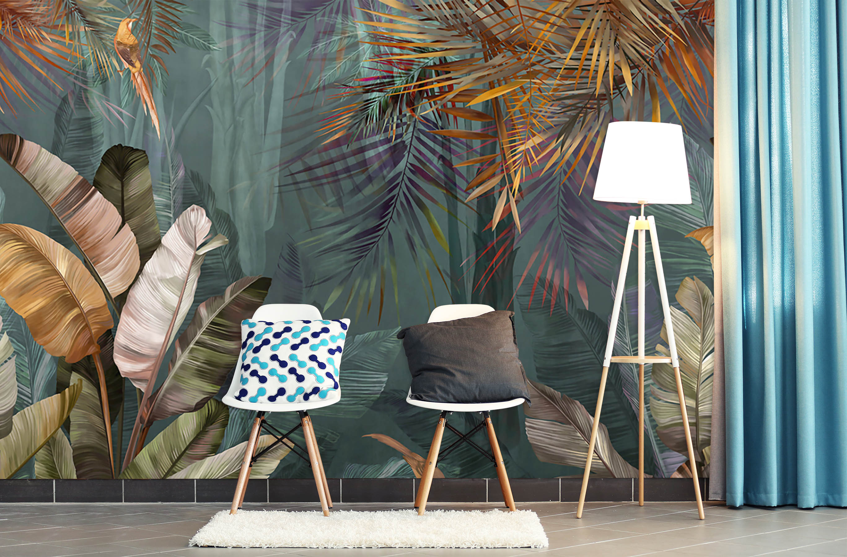 3D White Leaves 1514 Wall Murals