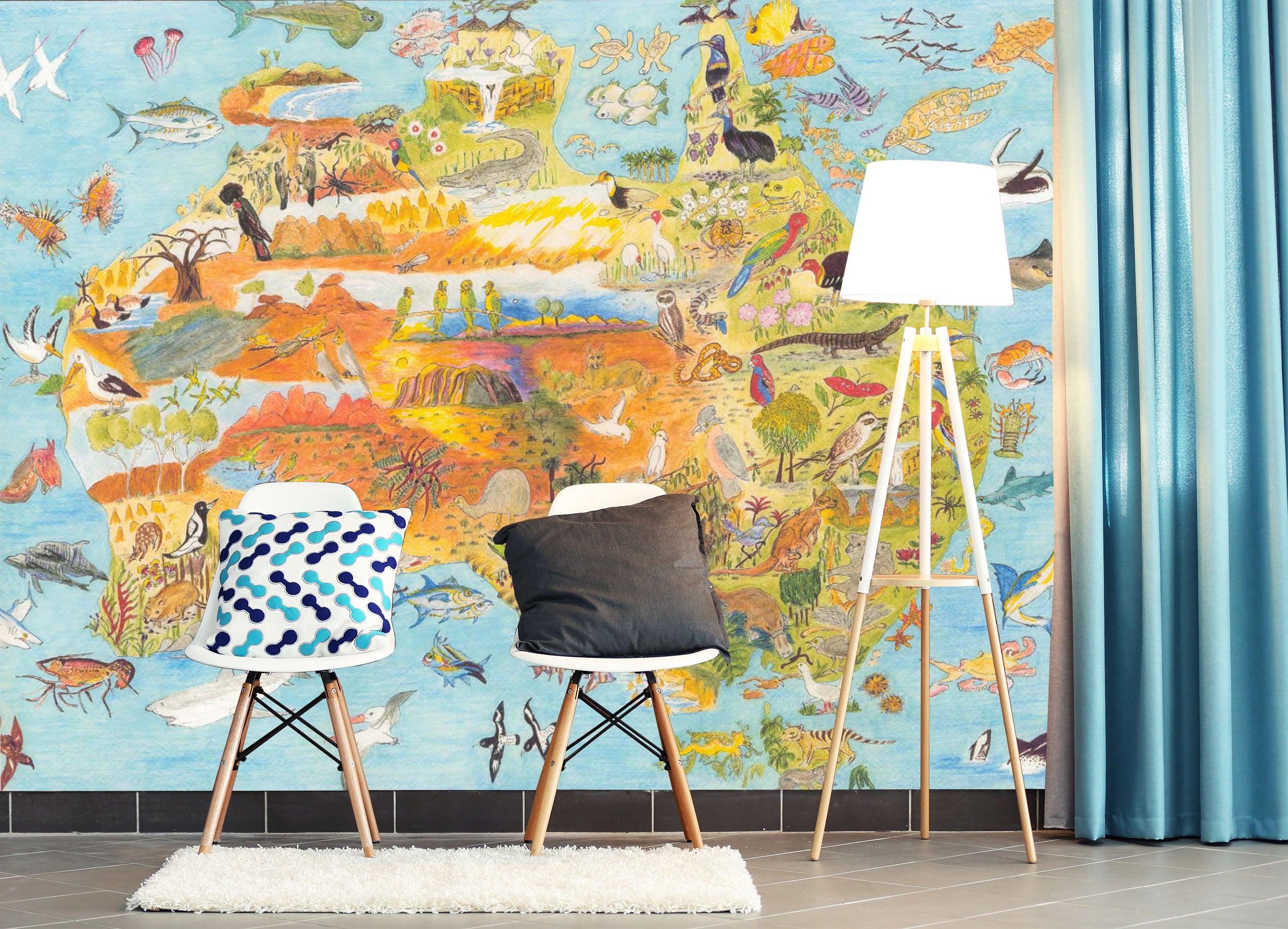 3D World Map 1401 Michael Sewell Wall Mural Wall Murals