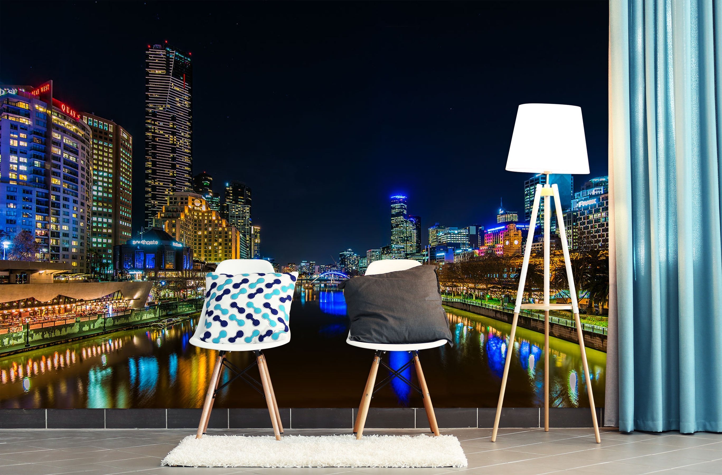 3D Yarra River Night View 646 Wallpaper AJ Wallpaper 2