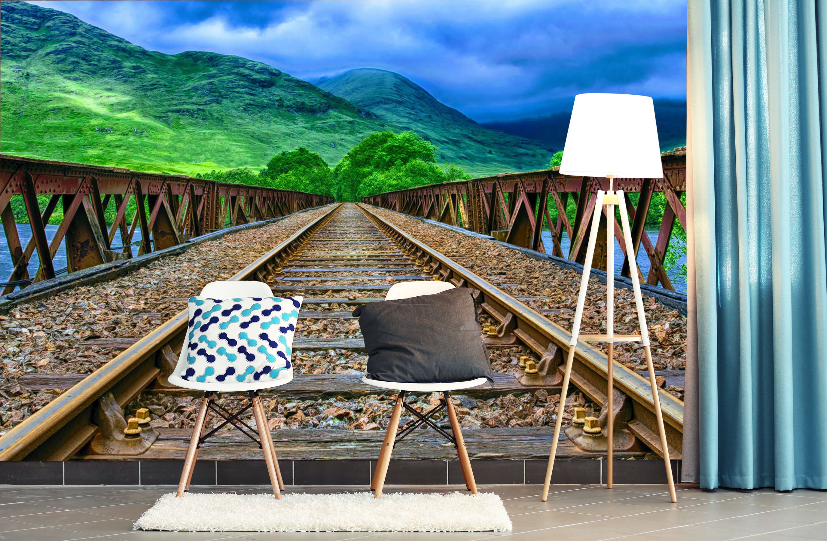 3D Prairie Railway 210 Vehicle Wall Murals