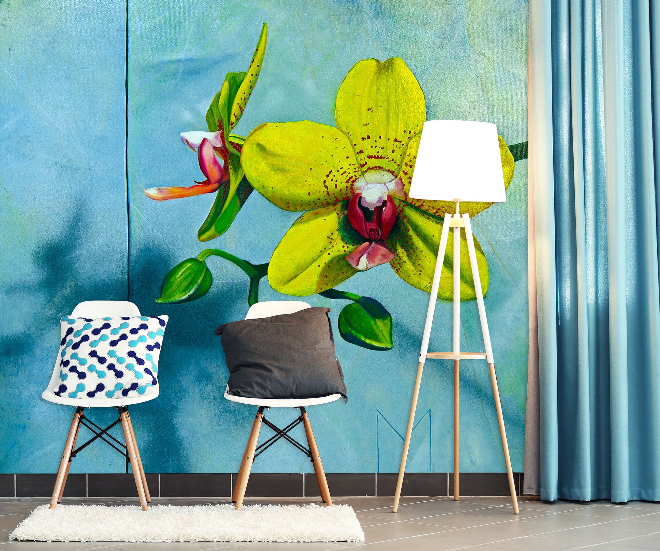 3D Yellow Flowers 11114 Matthew Holden Bates Wall Mural Wall Murals