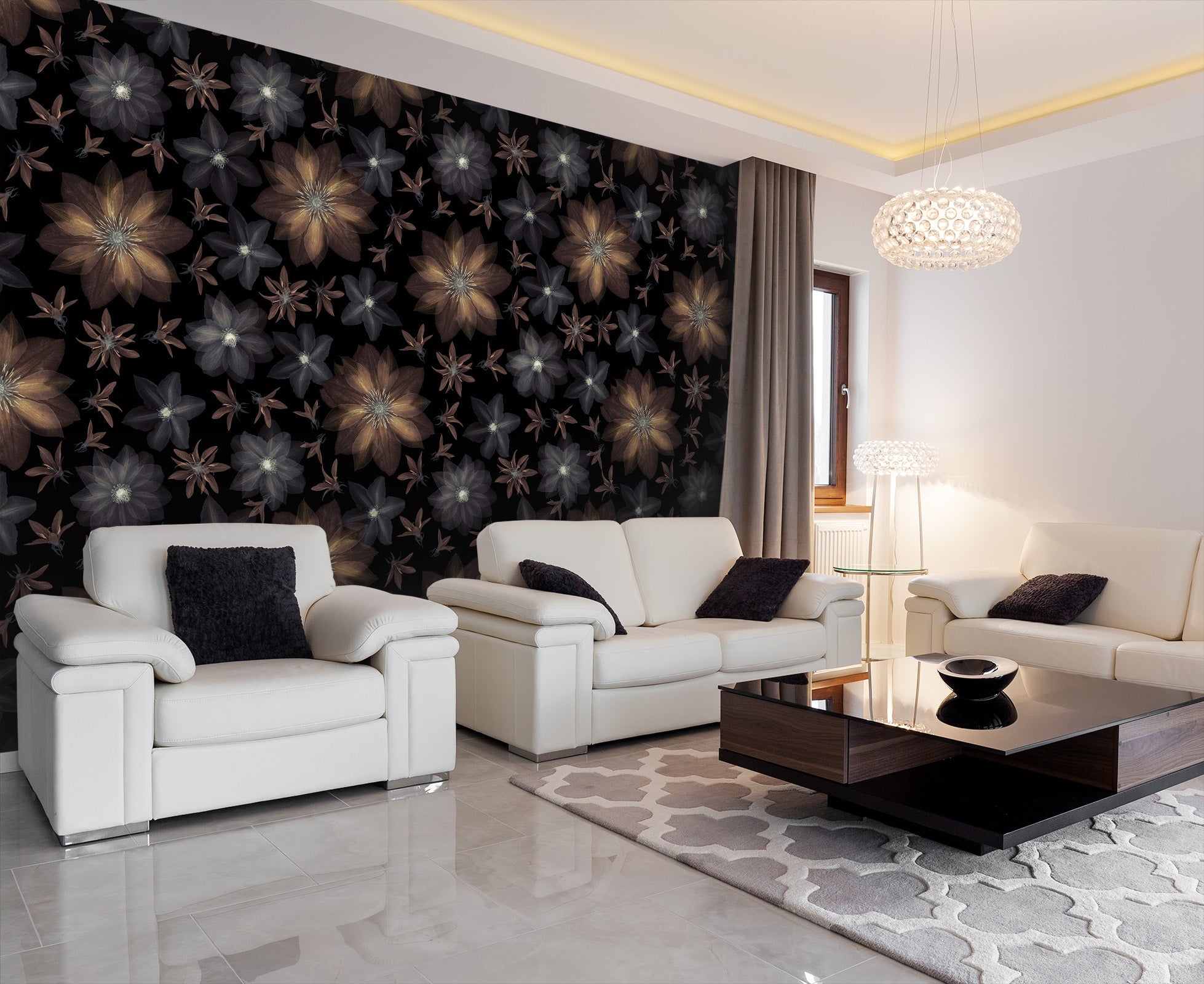 3D Transparent Flower 081 Assaf Frank Wall Mural Wall Murals