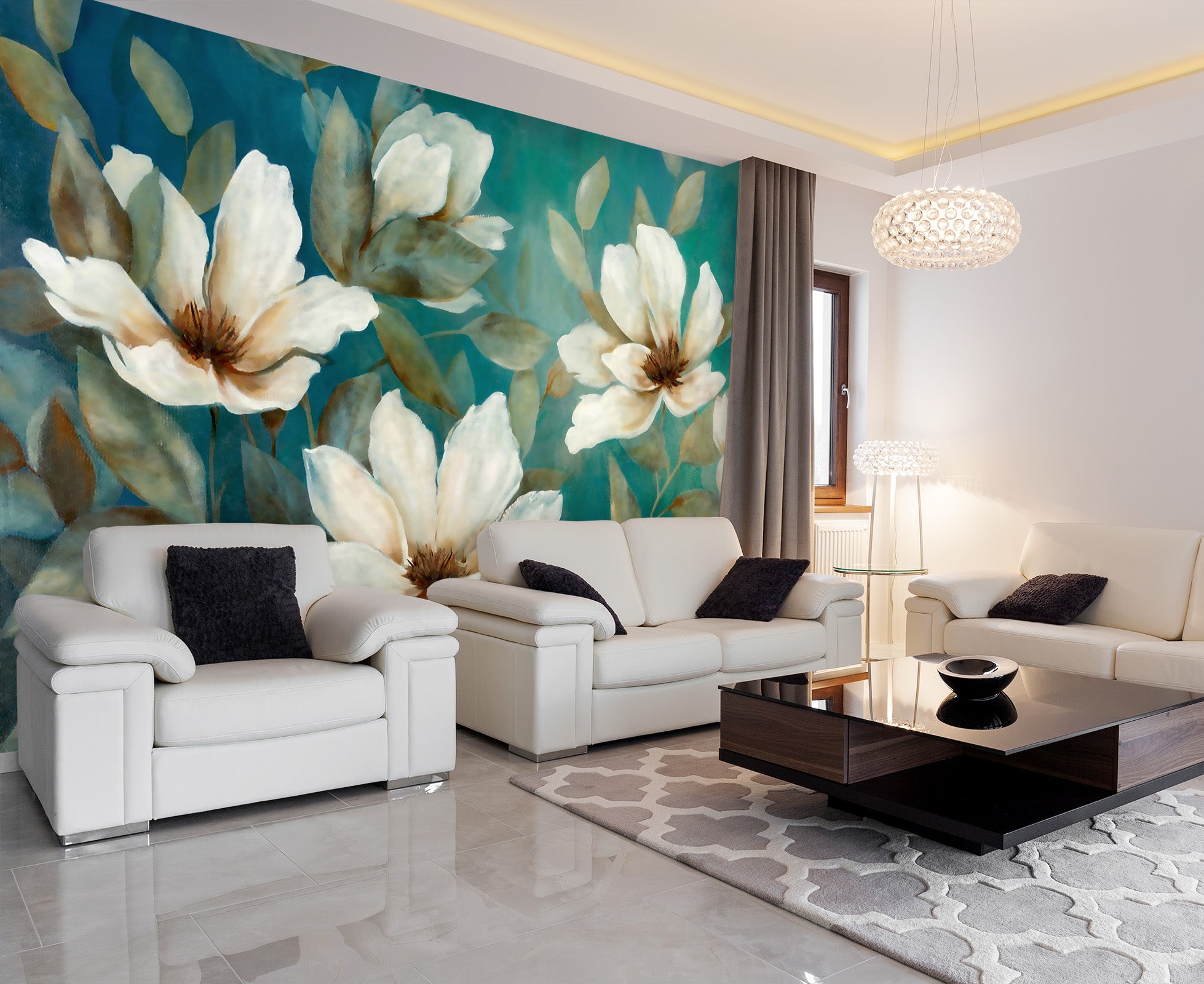 3D Retro Flower 136 Wall Murals