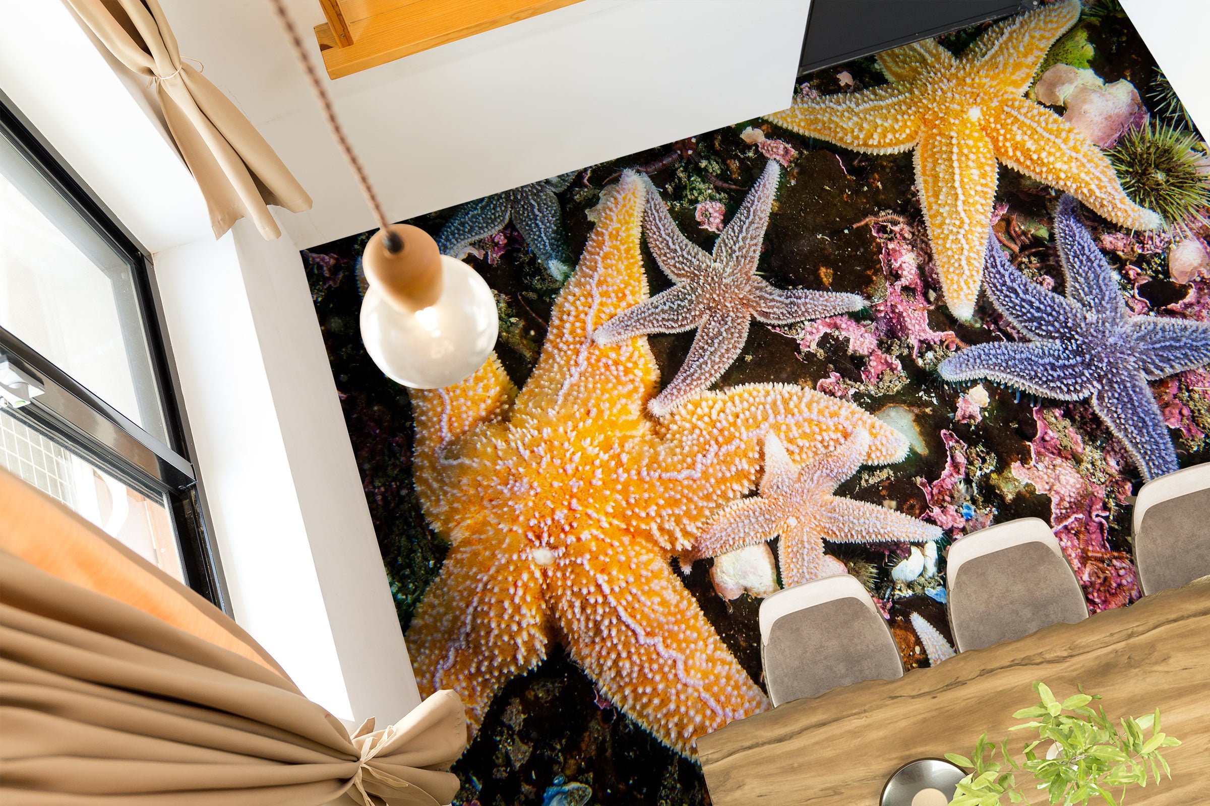 3D Cute Fat Starfish 425 Floor Mural Wallpaper Murals Rug & Mat Print Epoxy waterproof bath floor