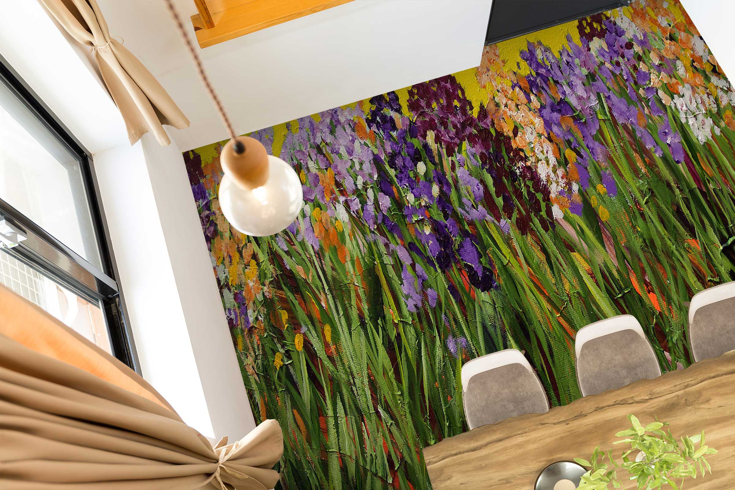 3D Grass Purple Flowers 9676 Allan P. Friedlander Floor Mural Wallpaper Murals Self-Adhesive Removable Print Epoxy