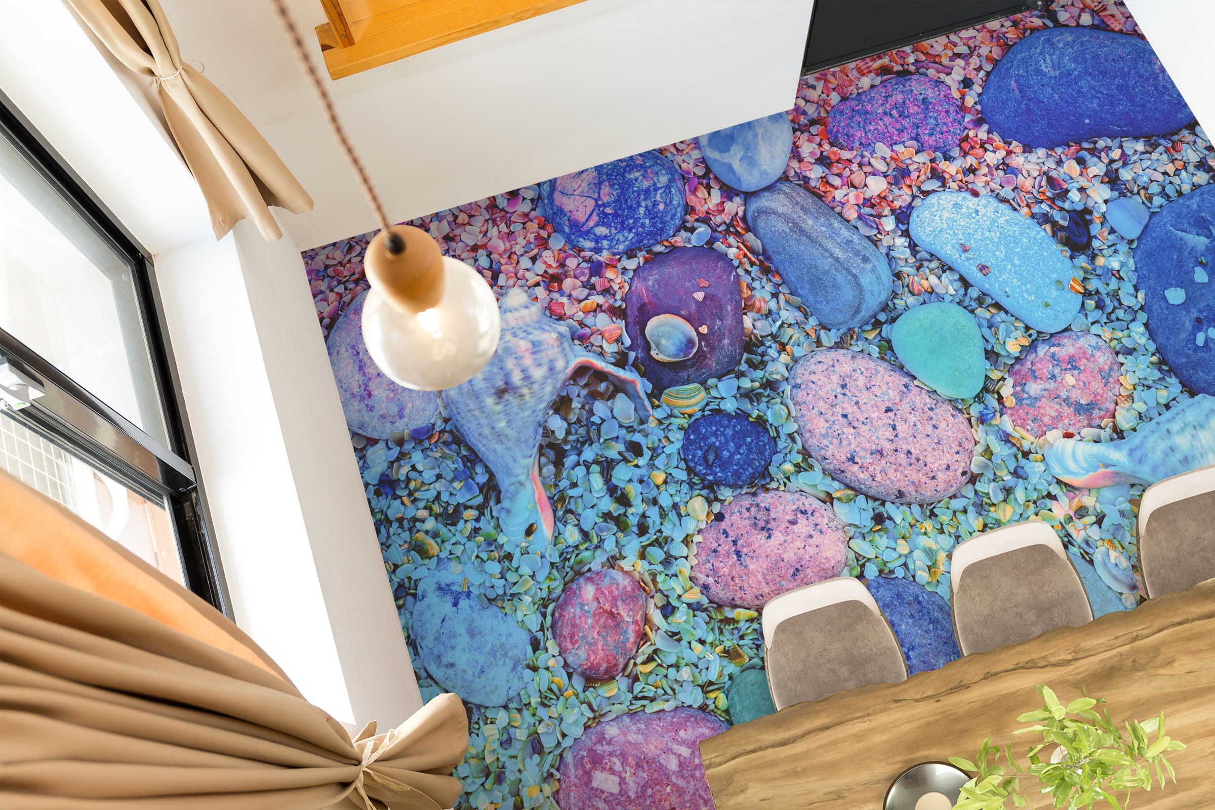 3D Psychedelic Colored Stones 1064 Floor Mural Wallpaper Murals Self-Adhesive Removable Print Epoxy