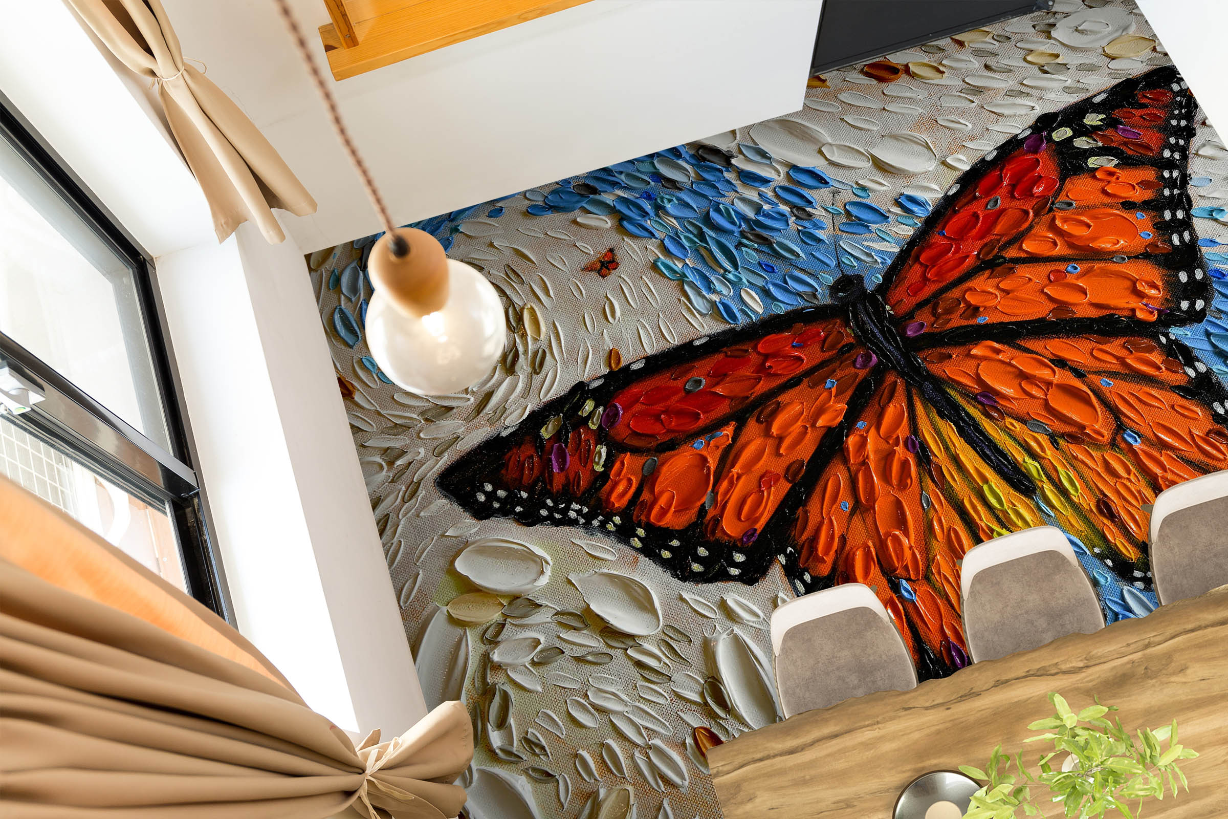 3D Butterfly 102173 Dena Tollefson Floor Mural Wallpaper Murals Self-Adhesive Removable Print Epoxy