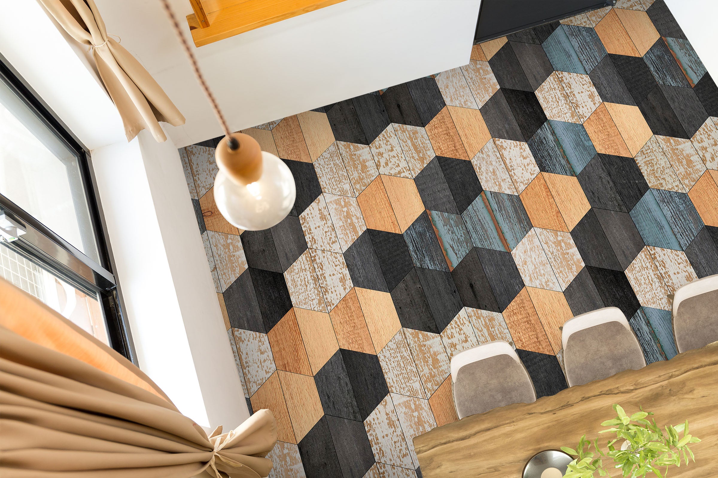 3D Hexagon Stitching 866 Floor Mural Wallpaper Murals Rug & Mat Print Epoxy waterproof bath floor