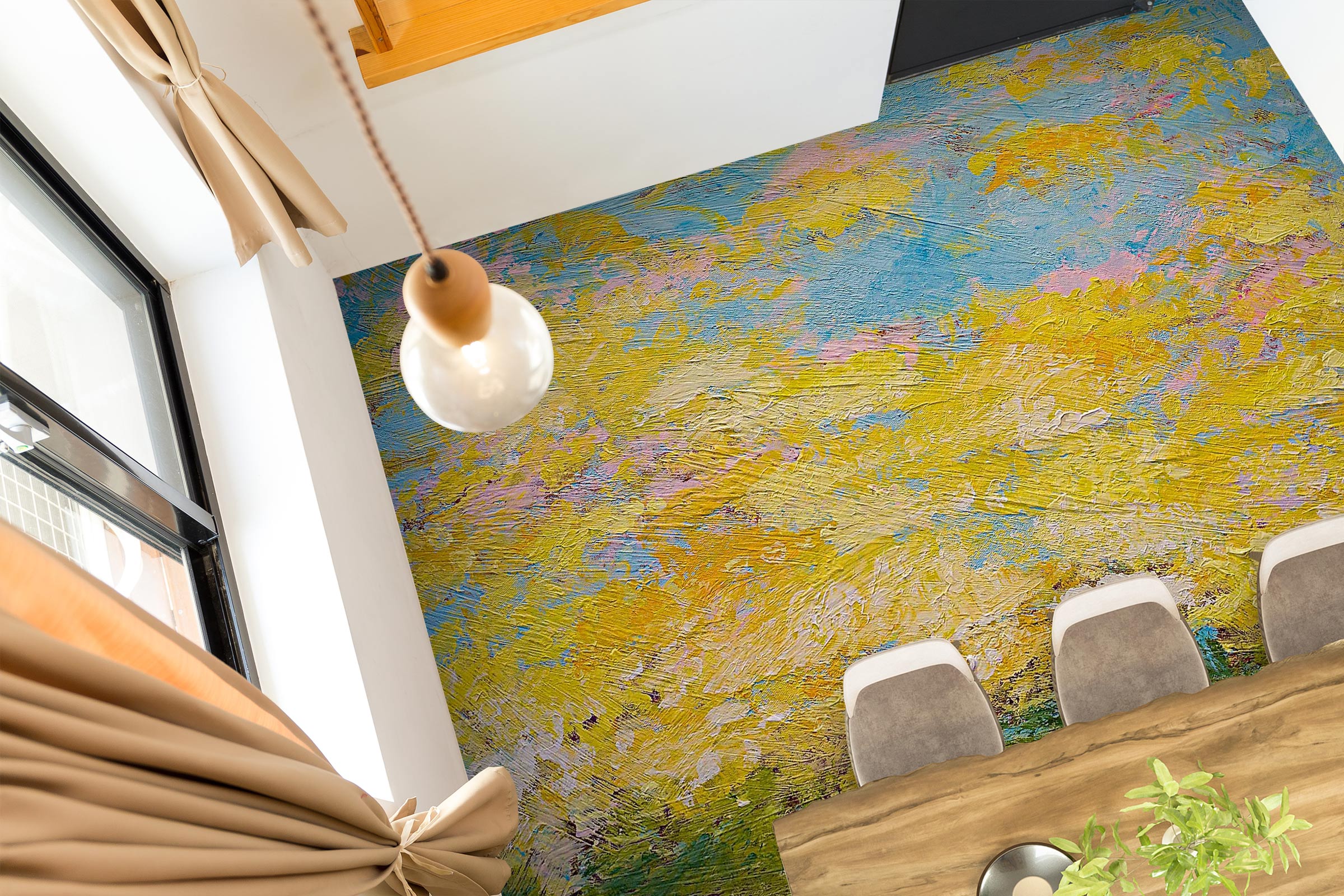 3D Yellow Painting Pattern 9620 Allan P. Friedlander Floor Mural Wallpaper Murals Self-Adhesive Removable Print Epoxy