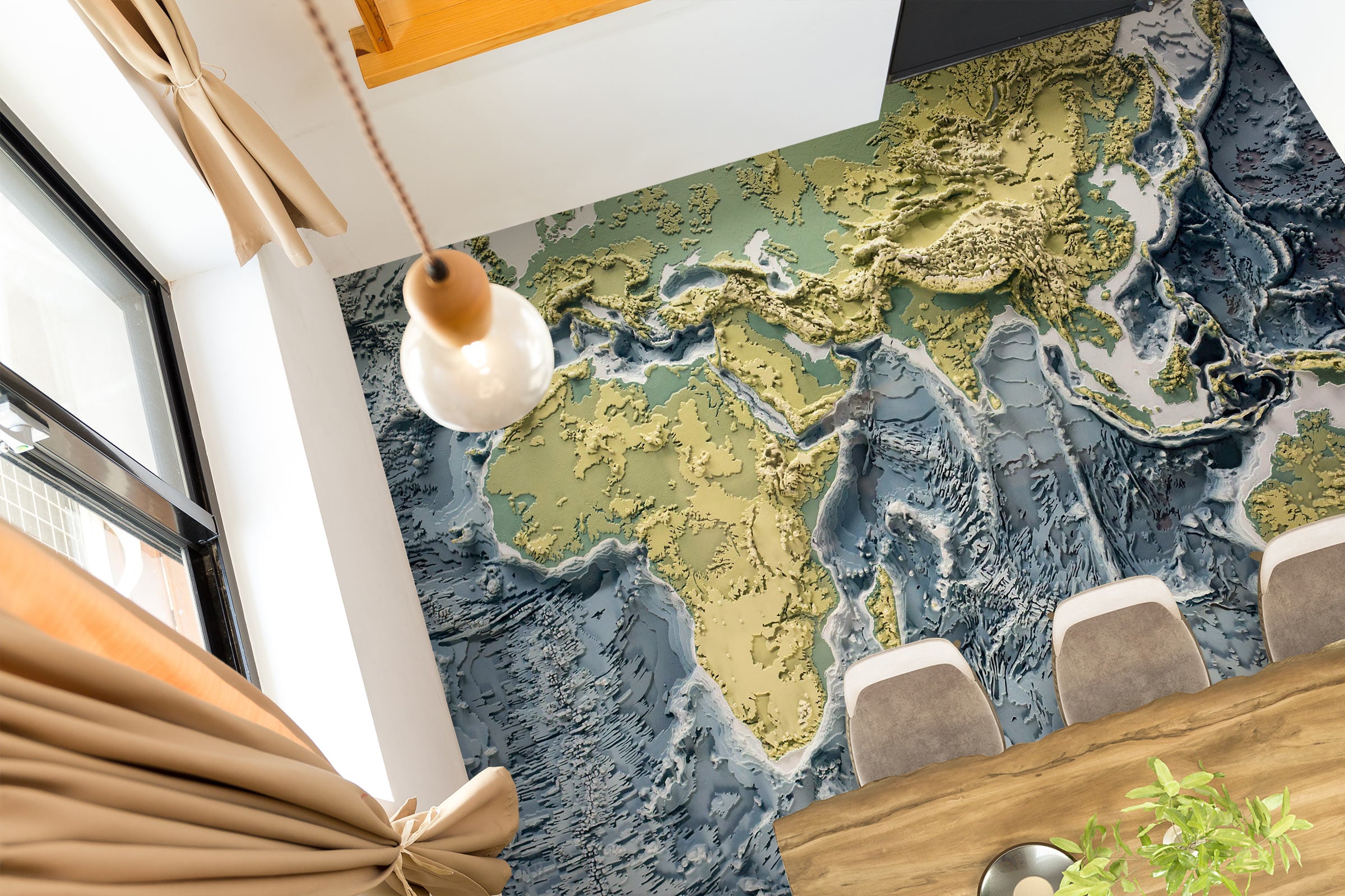 3D Map Oil Painting 672 Floor Mural Wallpaper Murals Rug & Mat Print Epoxy waterproof bath floor