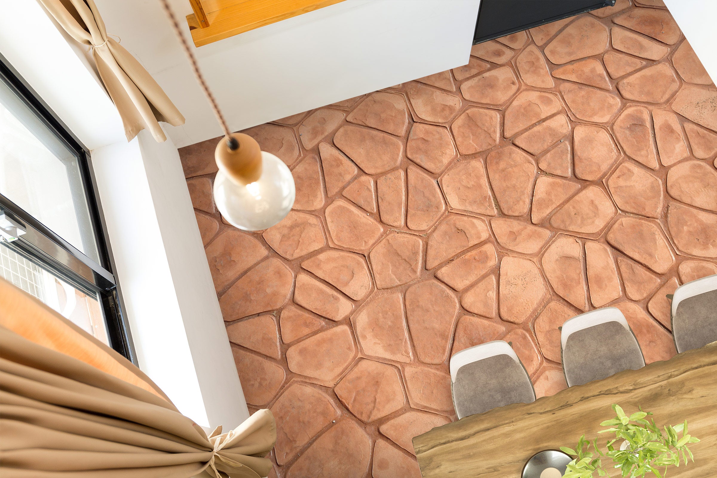 3D Light Brown Stones 1017 Floor Mural Wallpaper Murals Self-Adhesive Removable Print Epoxy