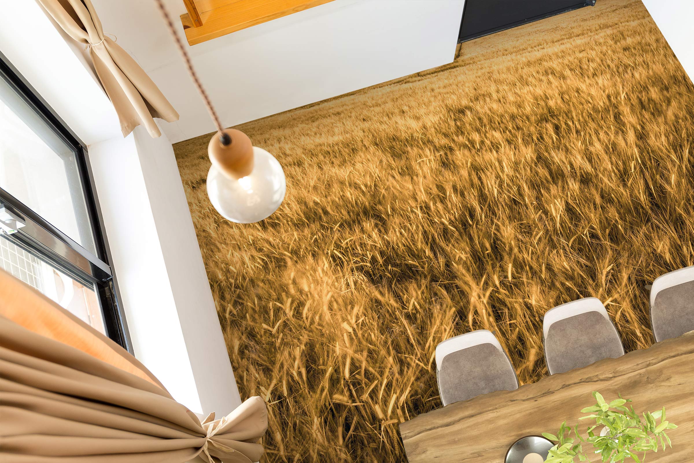 3D Wheat Field 9839 Assaf Frank Floor Mural Wallpaper Murals Self-Adhesive Removable Print Epoxy