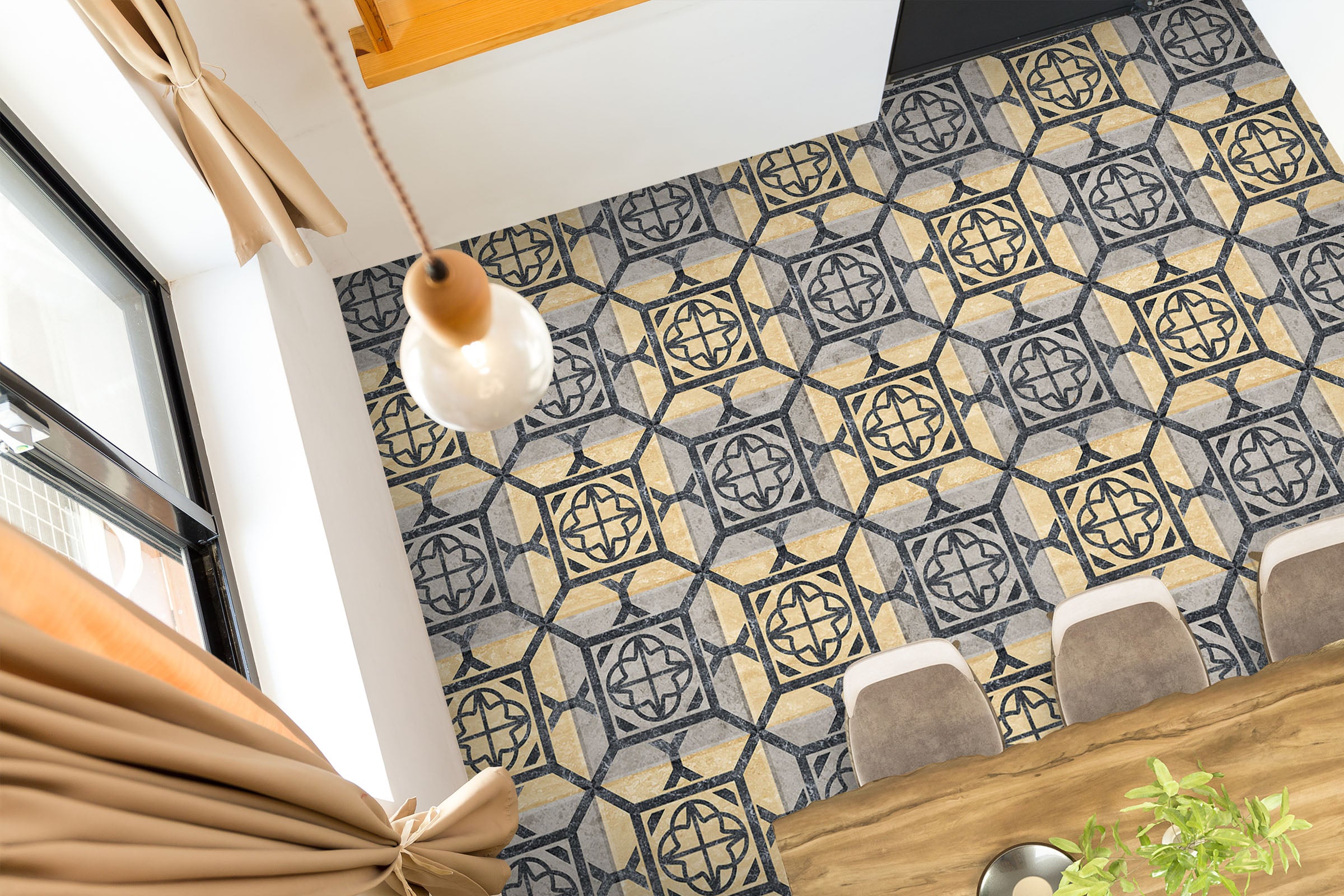 3D Light Yellow And Blue 982 Floor Mural Wallpaper Murals Self-Adhesive Removable Print Epoxy