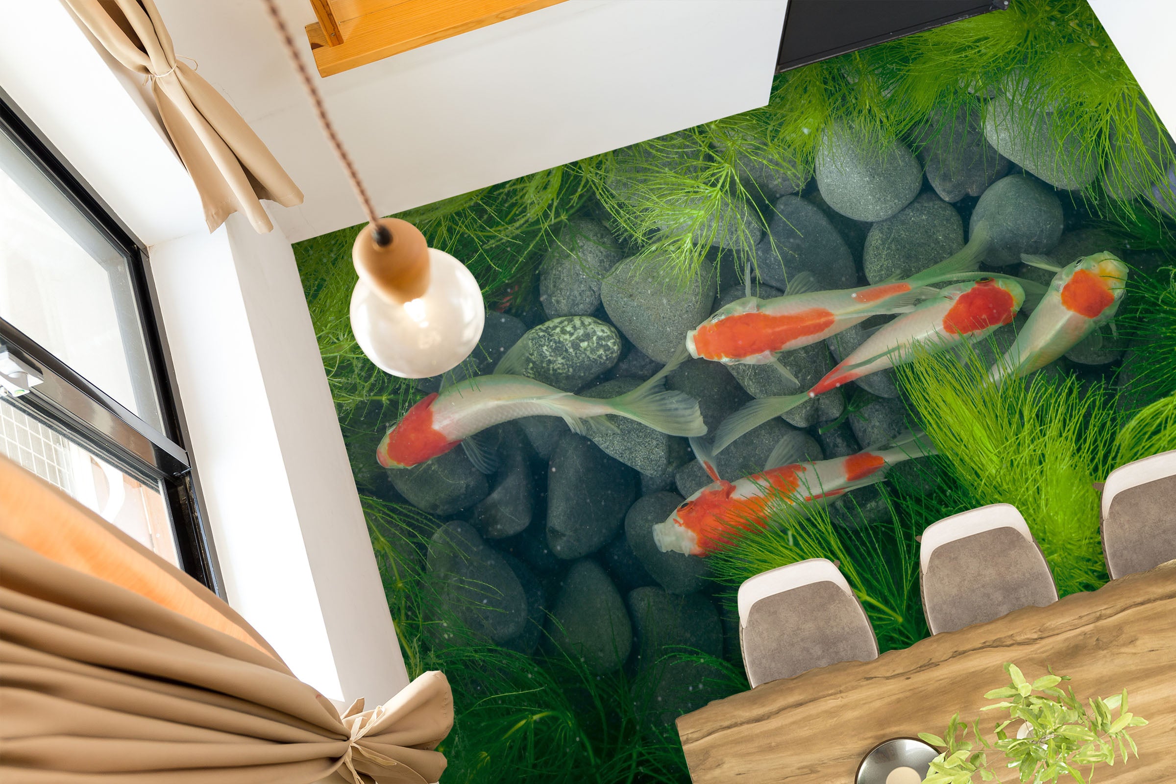 3D Five Cute Koi 159 Floor Mural Wallpaper Murals Rug & Mat Print Epoxy waterproof bath floor