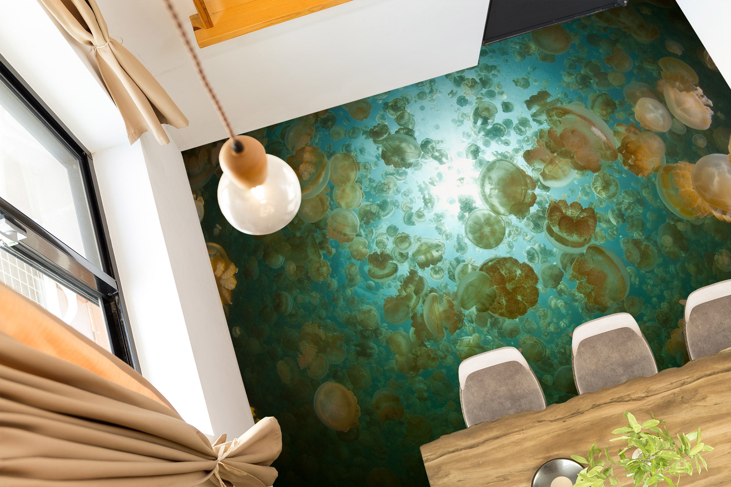 3D Jellyfish World 307 Floor Mural Wallpaper Murals Rug & Mat Print Epoxy waterproof bath floor