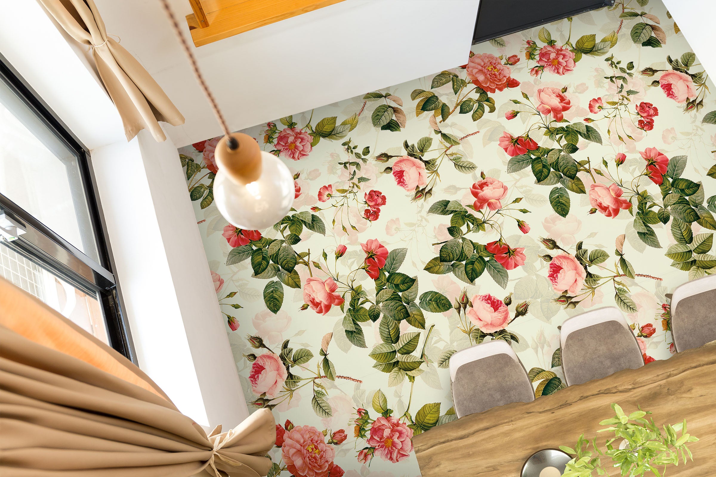 3D Pink Rose 99204 Uta Naumann Floor Mural Wallpaper Murals Self-Adhesive Removable Print Epoxy