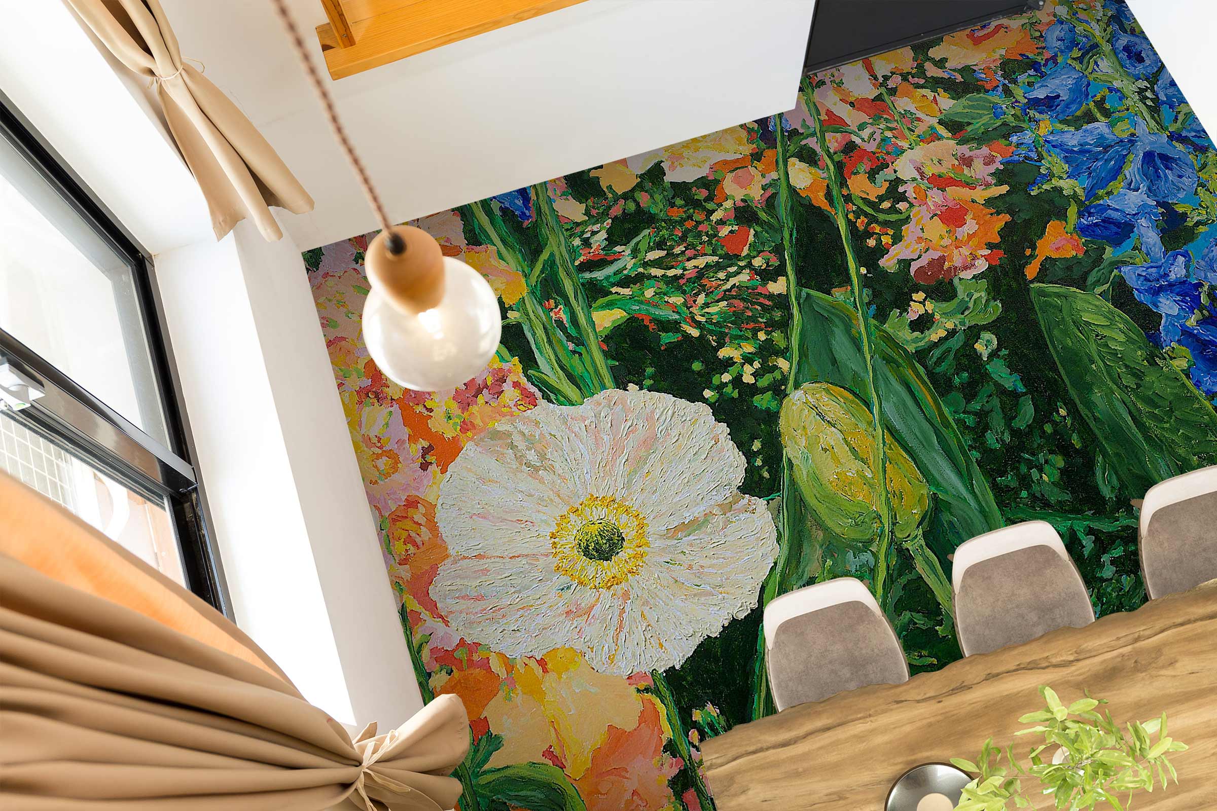 3D Colorful Flowers Painting 9565 Allan P. Friedlander Floor Mural Wallpaper Murals Self-Adhesive Removable Print Epoxy