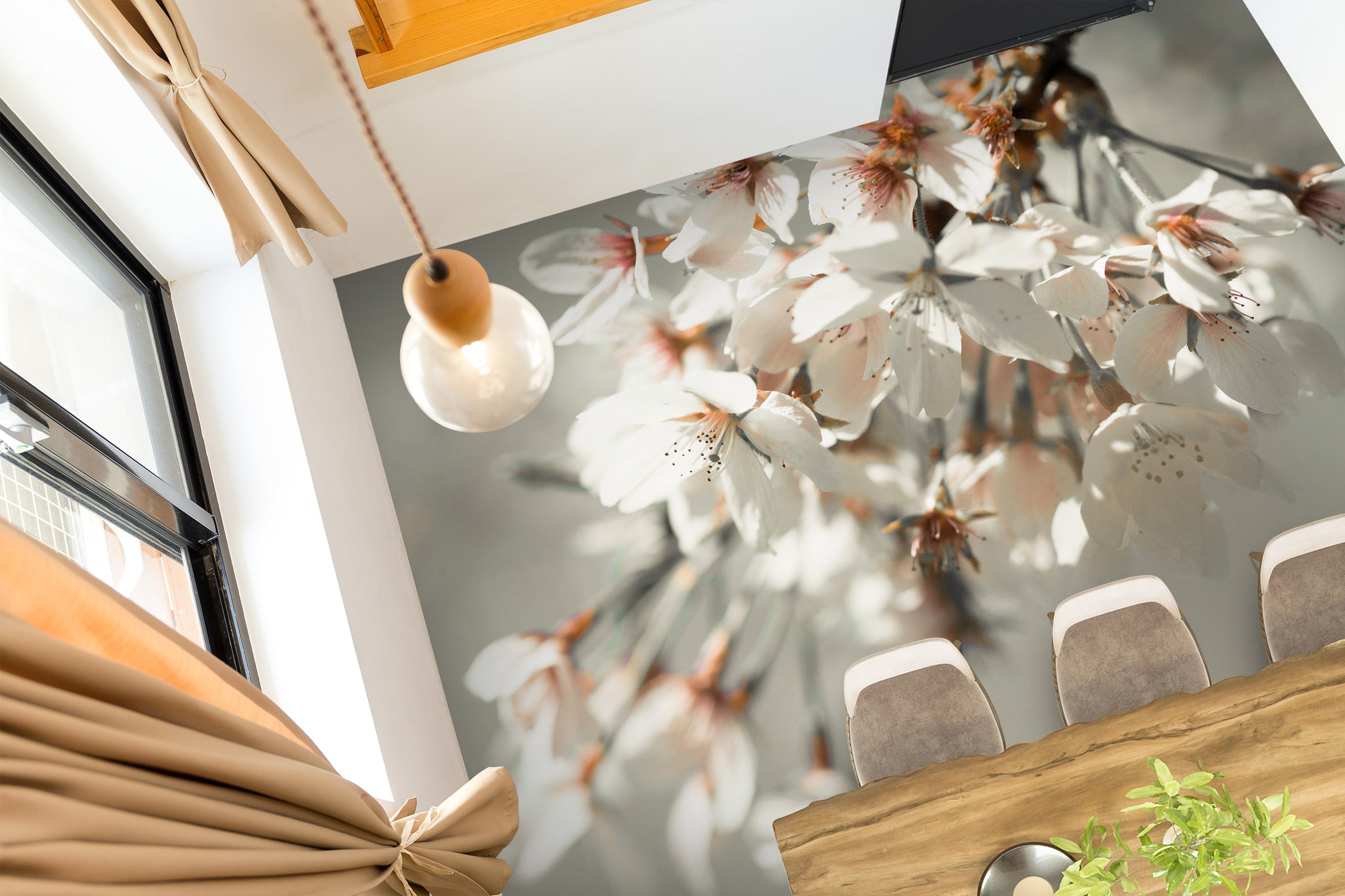 3D White Flower Branch 9862 Assaf Frank Floor Mural Wallpaper Murals Self-Adhesive Removable Print Epoxy