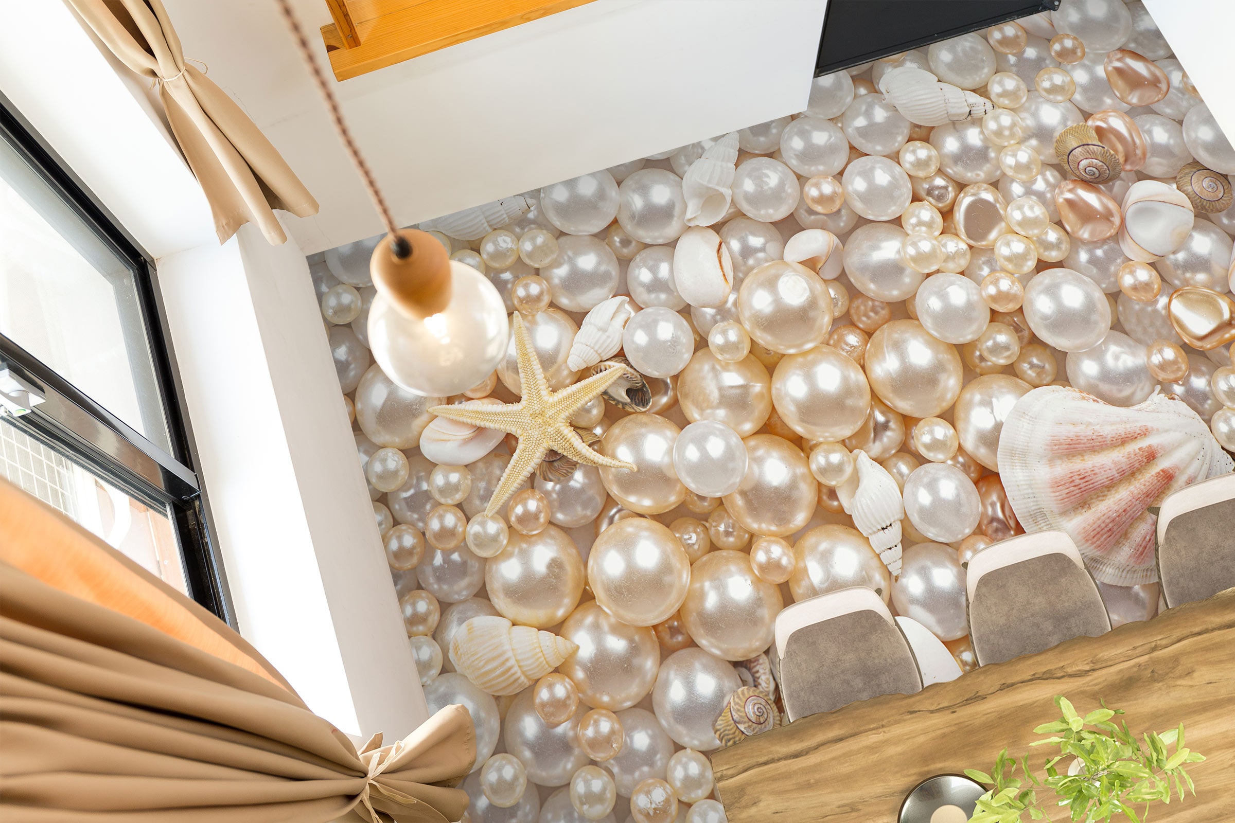 3D Expensive Pearls 1405 Floor Mural Wallpaper Murals Self-Adhesive Removable Print Epoxy