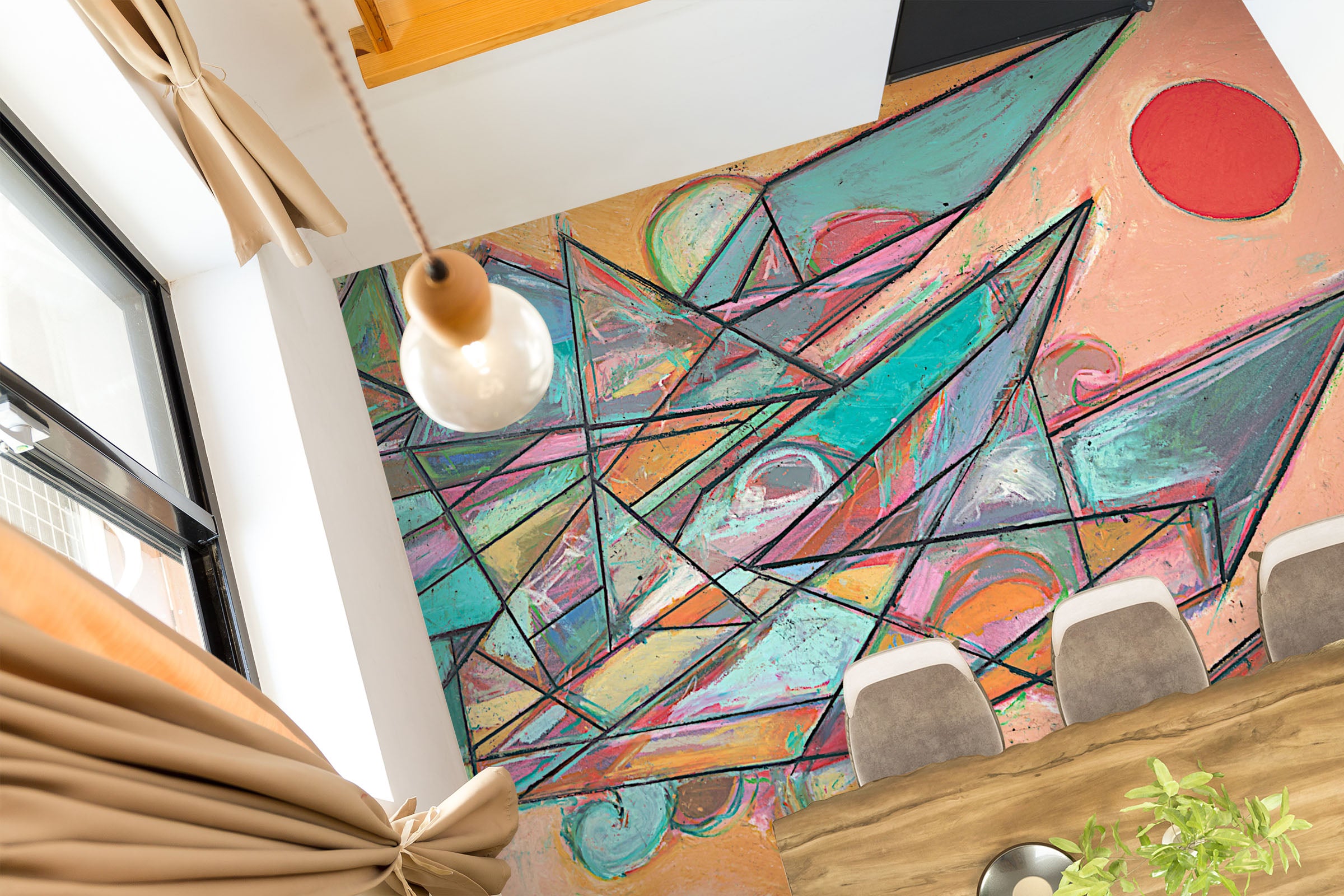 3D Triangle Lines Painting 9942 Allan P. Friedlander Floor Mural Wallpaper Murals Self-Adhesive Removable Print Epoxy