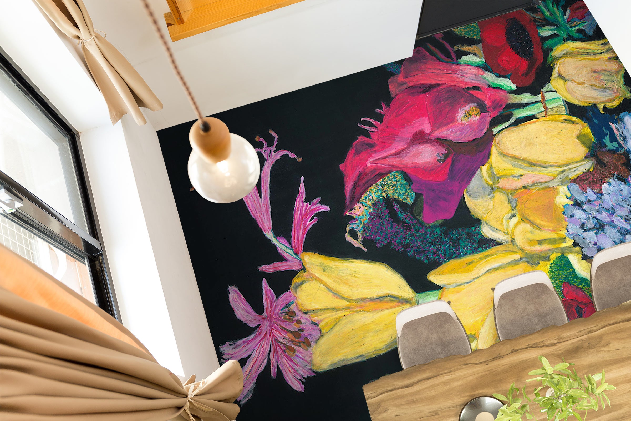 3D Yellow Tulips Flower 96129 Allan P. Friedlander Floor Mural Wallpaper Murals Self-Adhesive Removable Print Epoxy