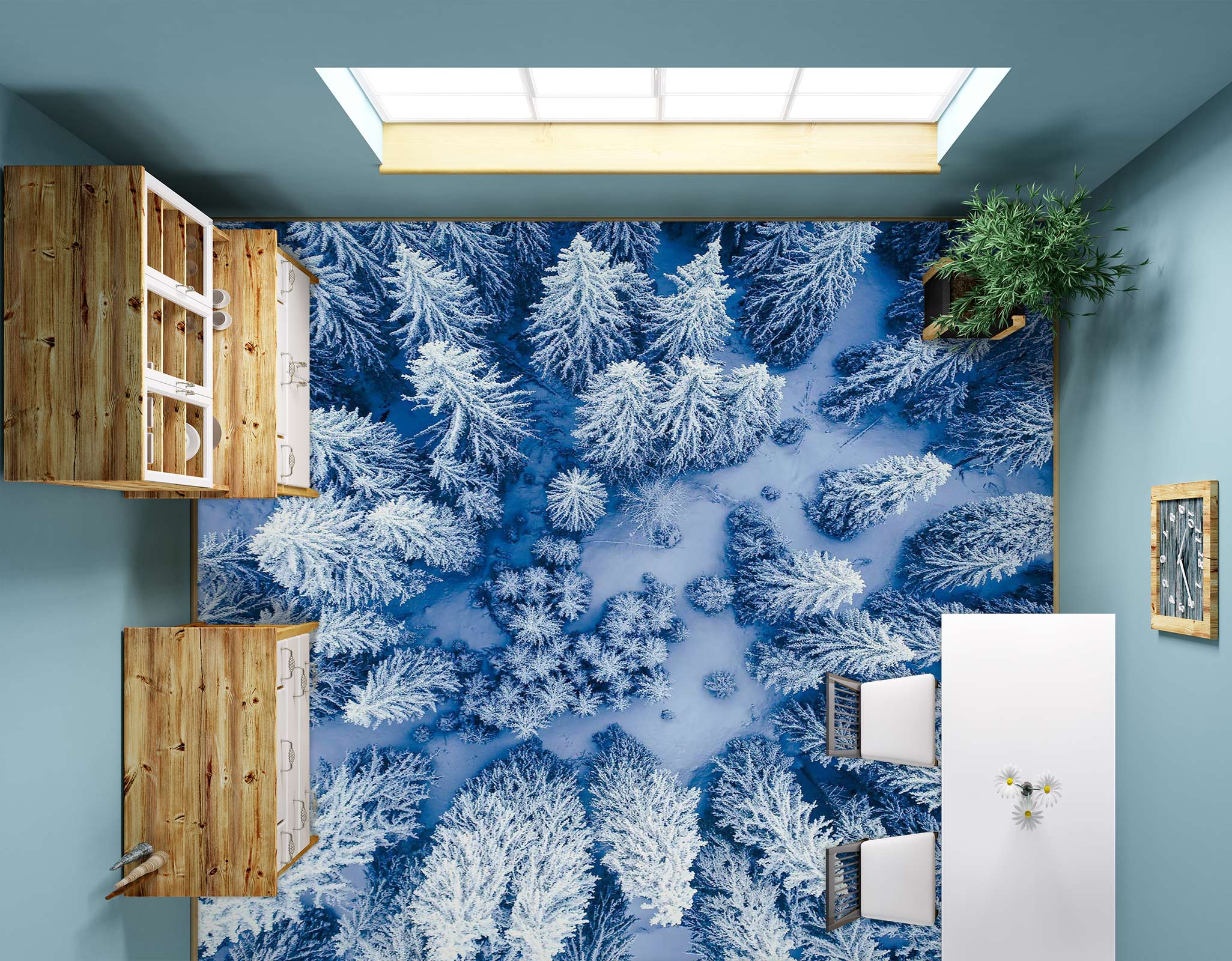 3D Snow Forest 429 Floor Mural Wallpaper Murals Rug & Mat Print Epoxy waterproof bath floor