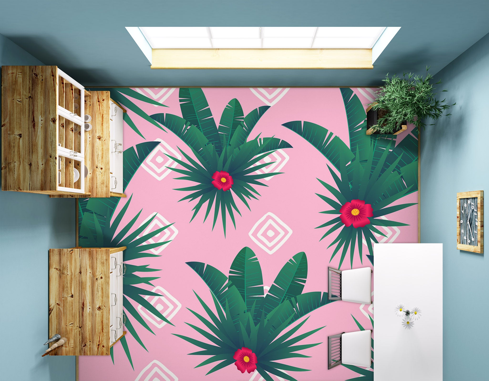 3D Distinct Red Flowers 1282 Floor Mural Wallpaper Murals Self-Adhesive Removable Print Epoxy