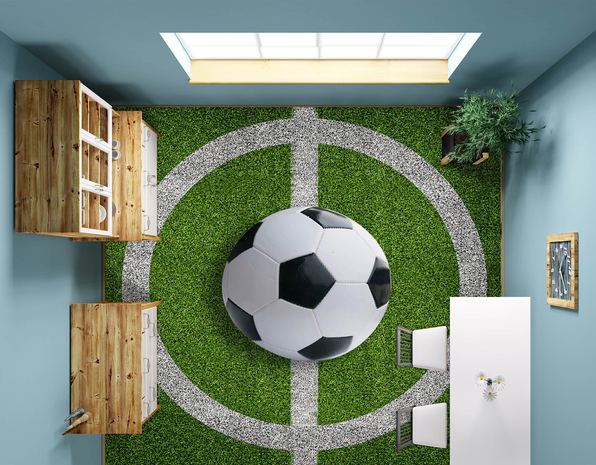 3D Football Charm 1485 Floor Mural Wallpaper Murals Self-Adhesive Removable Print Epoxy